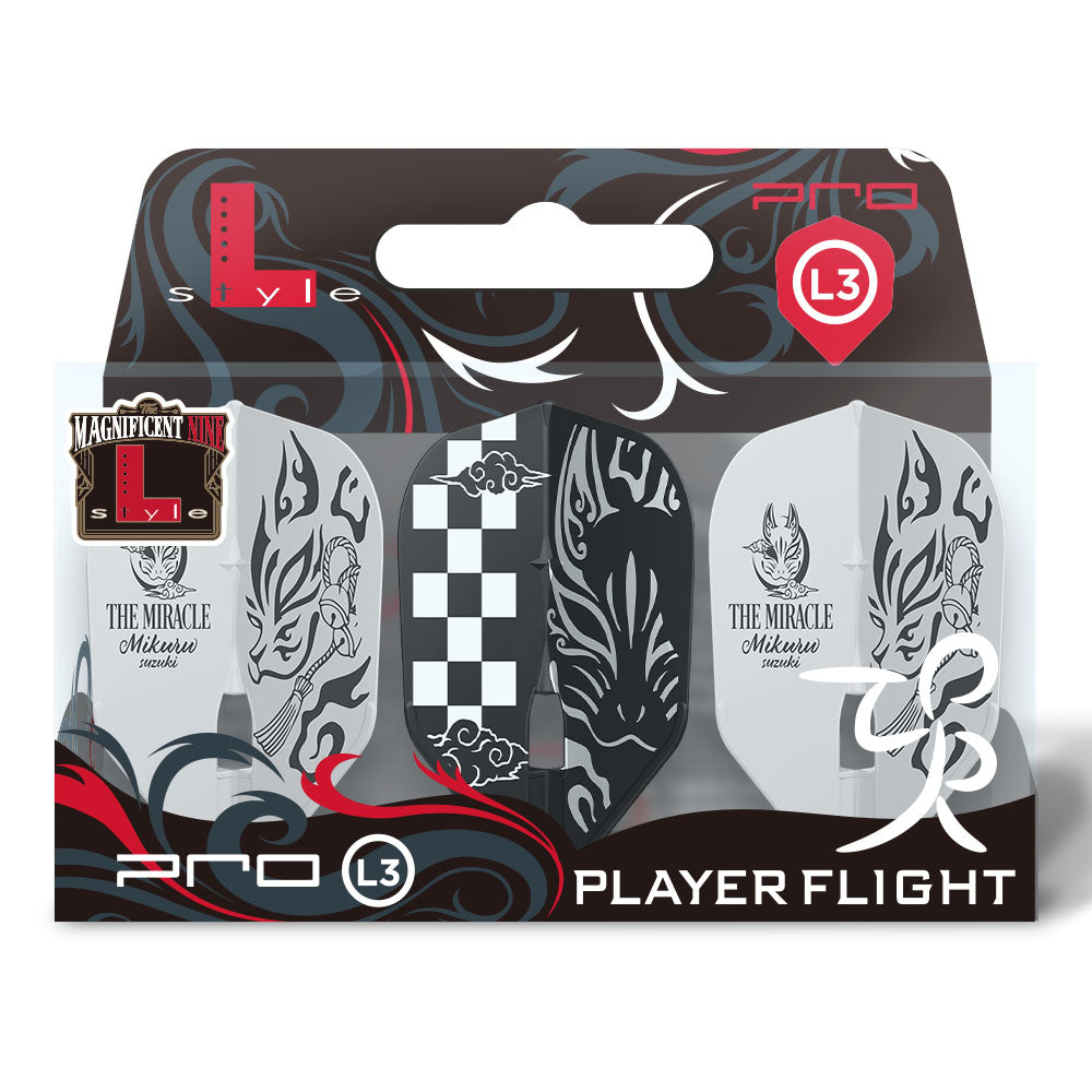 Mikuru Suzuki V6 Shape L3 L-Style Signature Champagne Pro Flights - DreamDarts Dartshop