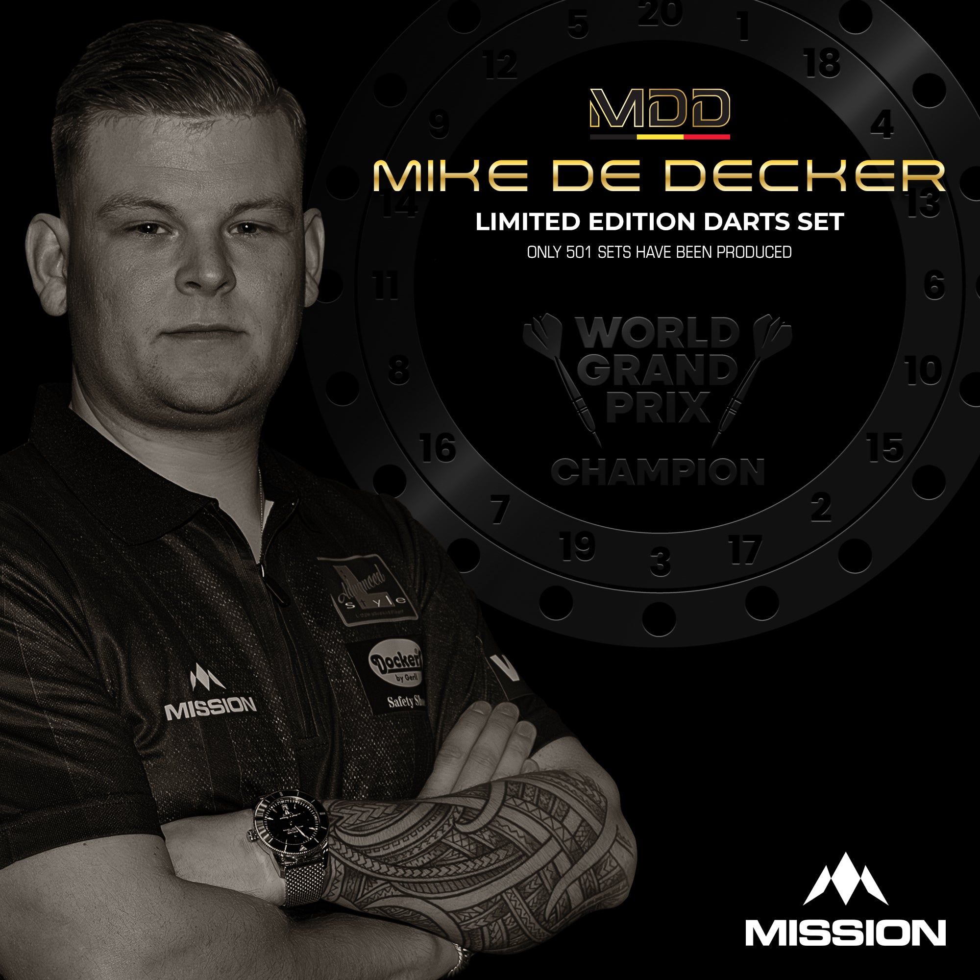 Mike de Decker Limited Edition 95% Steeldarts - DreamDarts Dartshop