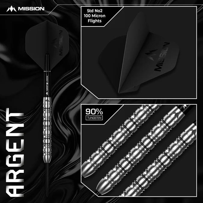 Mission Argent 90% Steeldarts - DreamDarts Dartshop