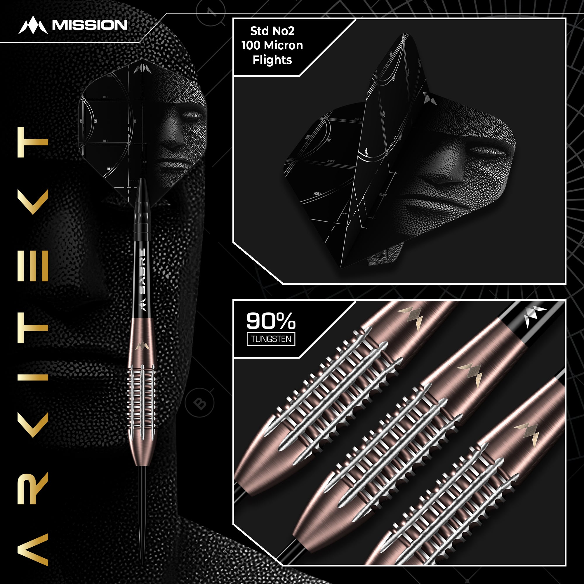 Mission Arkitekt 90% Steeldarts - DreamDarts Dartshop