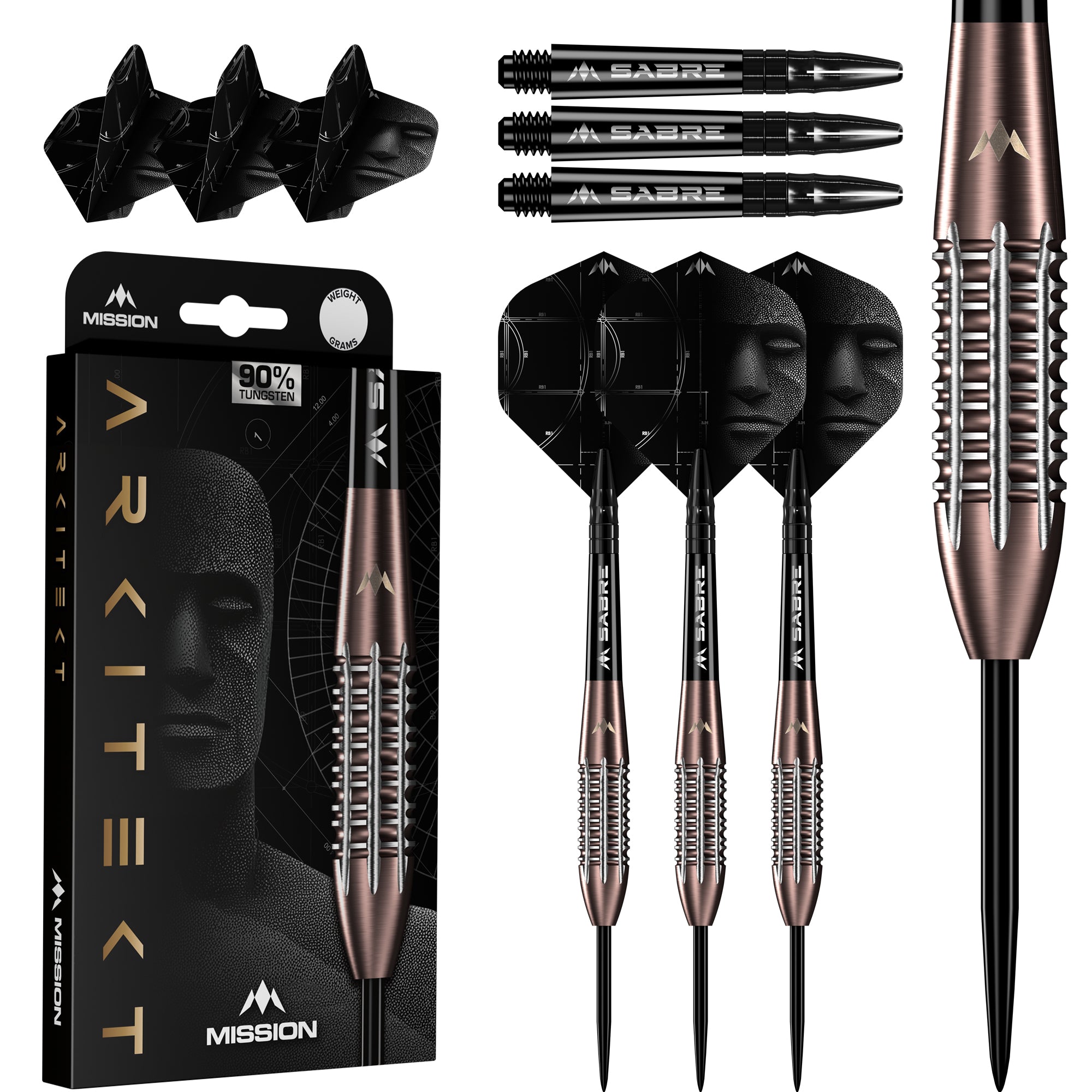 Mission Arkitekt 90% Steeldarts - DreamDarts Dartshop
