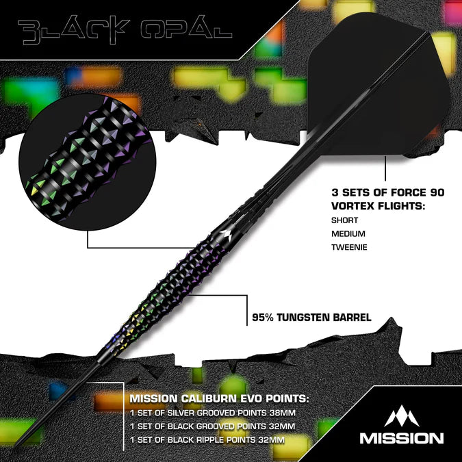 Mission Black Opal 95% Steeldarts - DreamDarts Dartshop
