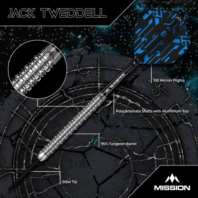 Mission Jack Tweddell 95% Steeldarts - DreamDarts Dartshop