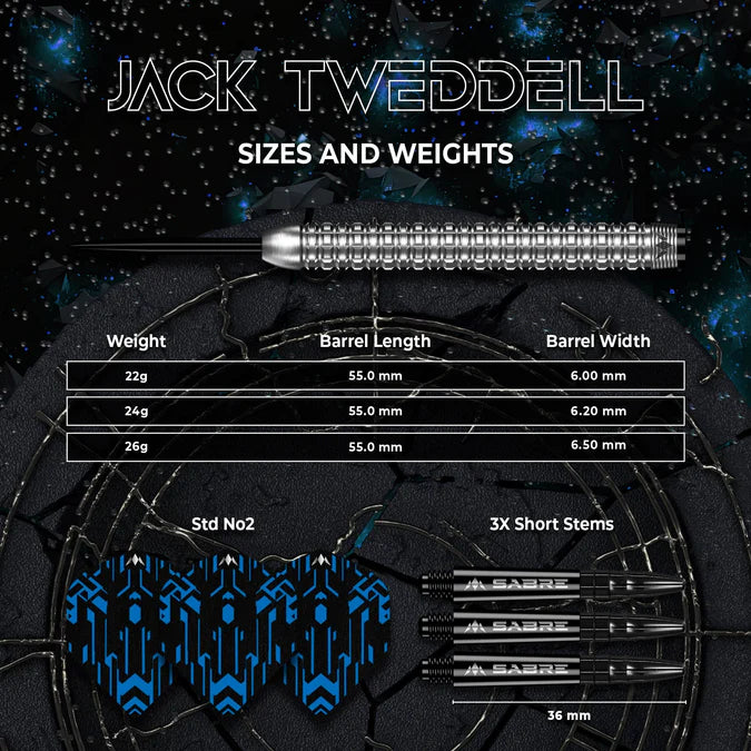 Mission Jack Tweddell 95% Steeldarts - DreamDarts Dartshop