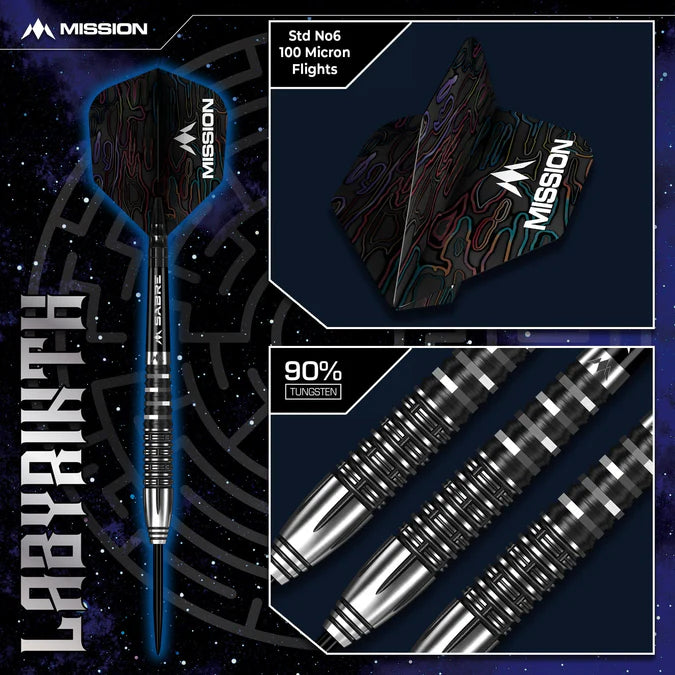 Mission Labyrinth 90% Steeldarts - DreamDarts Dartshop