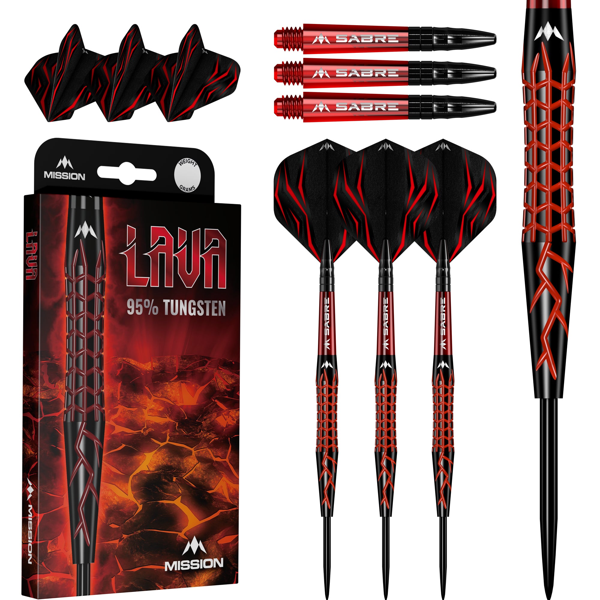 Mission Lava 95% Steeldarts - DreamDarts Dartshop