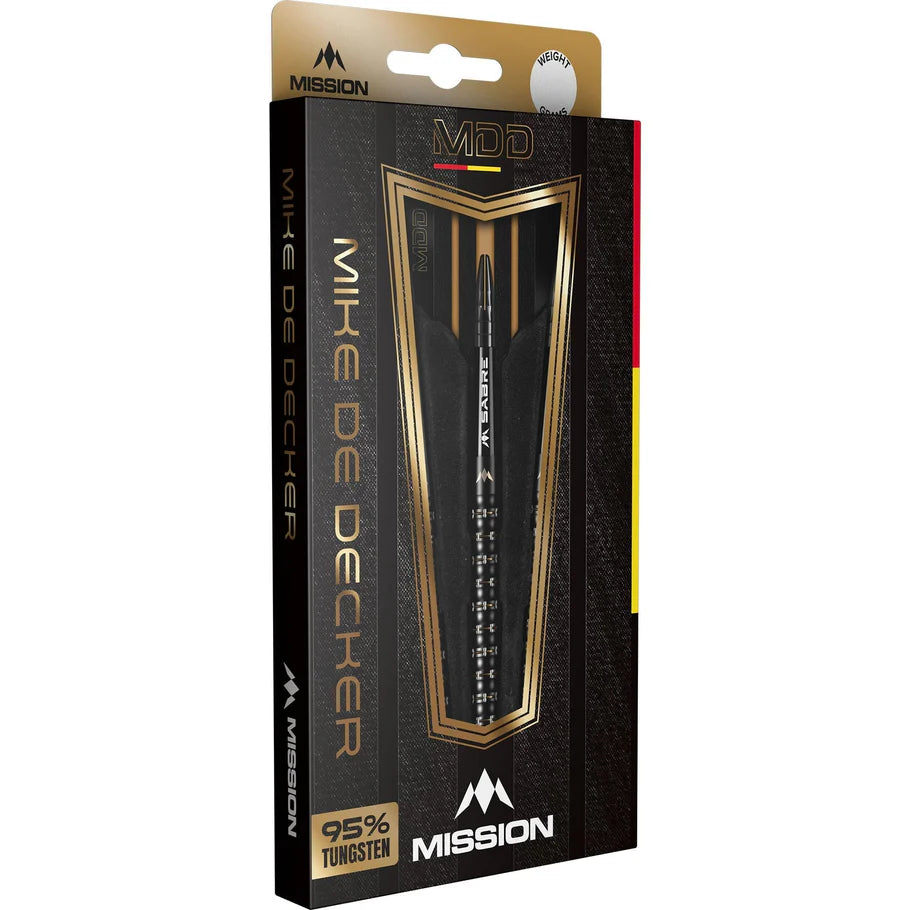 Mission Mike de Decker Black & Gold PVD 95% Steeldarts - DreamDarts Dartshop