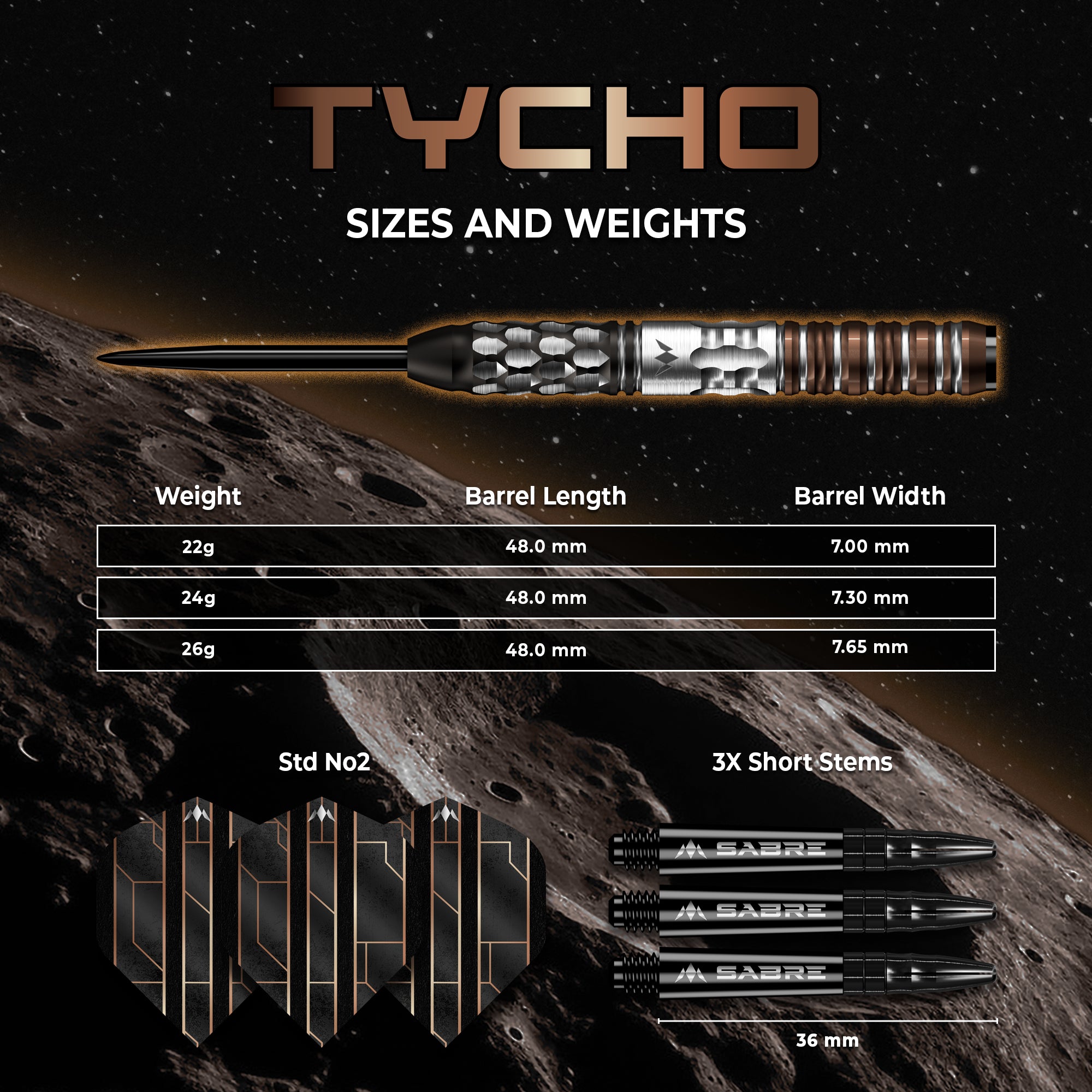 Mission Tycho 95% Steeldarts - DreamDarts Dartshop