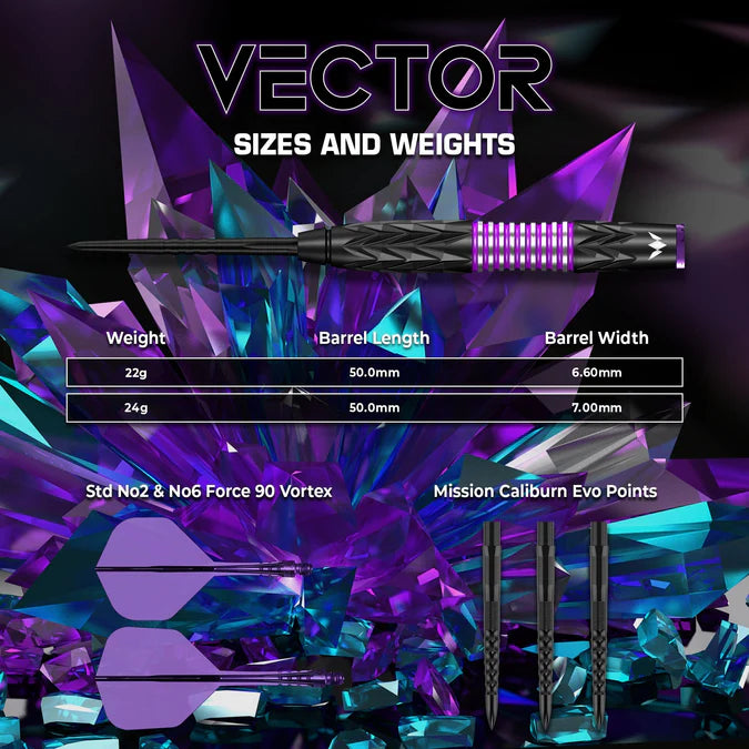 Mission Vector 95% Steeldarts - DreamDarts Dartshop
