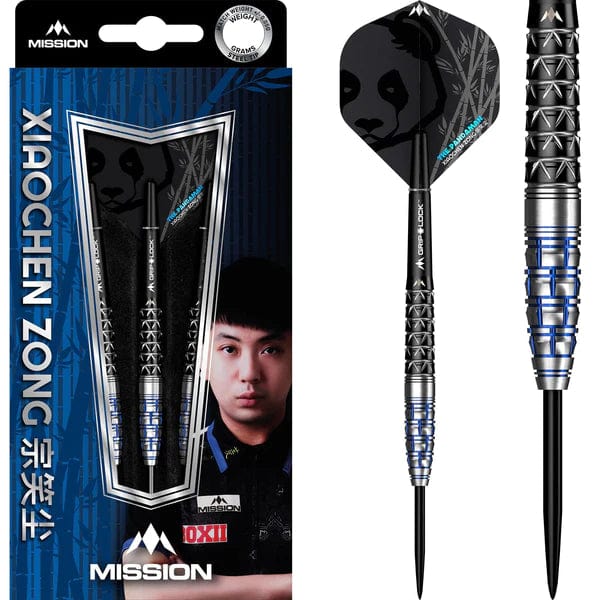 Mission Xiaochen Zong "Pandaman" Black & Blue 95% Steeldarts - DreamDarts Dartshop