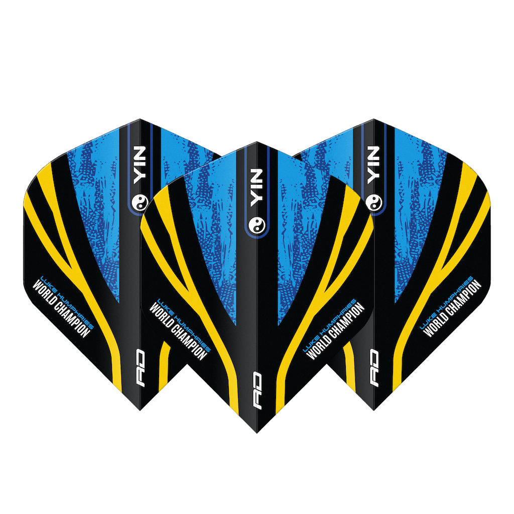 Luke Humphries Blue & Yellow Yin Yang Dart Flights - DreamDarts Dartshop
