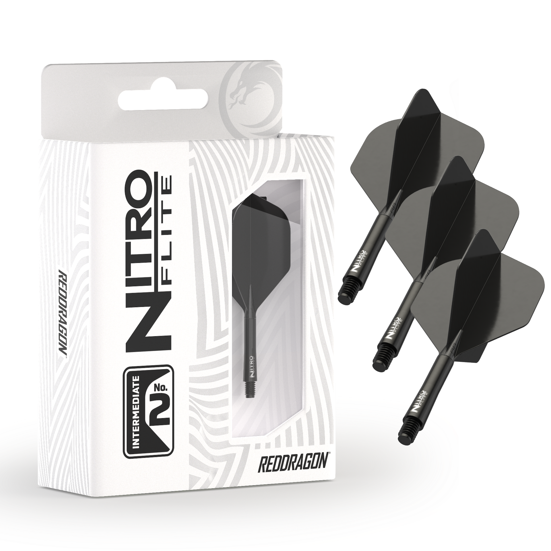 Red Dragon NITRO FLITE BLACK AND BLACK - DreamDarts Dartshop