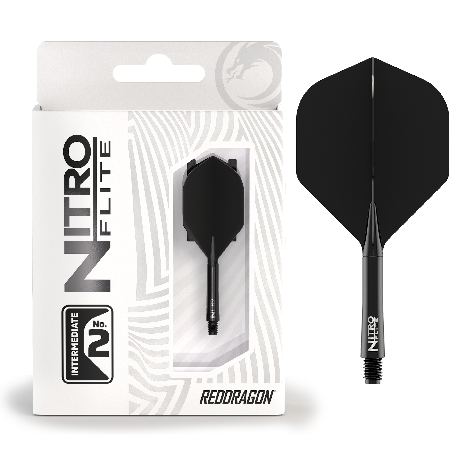 Red Dragon NITRO FLITE BLACK AND BLACK - DreamDarts Dartshop