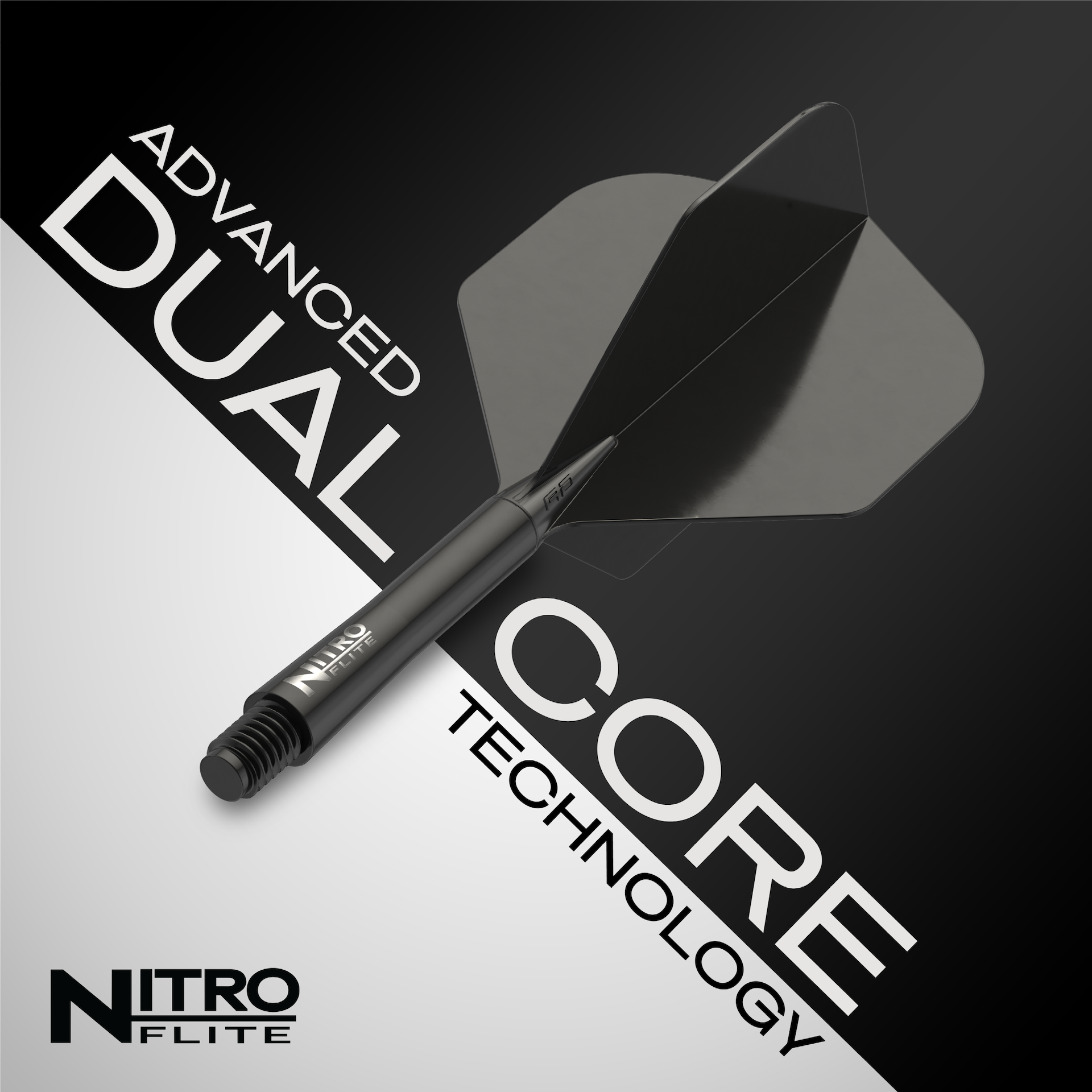 Red Dragon NITRO FLITE BLACK AND BLACK - DreamDarts Dartshop
