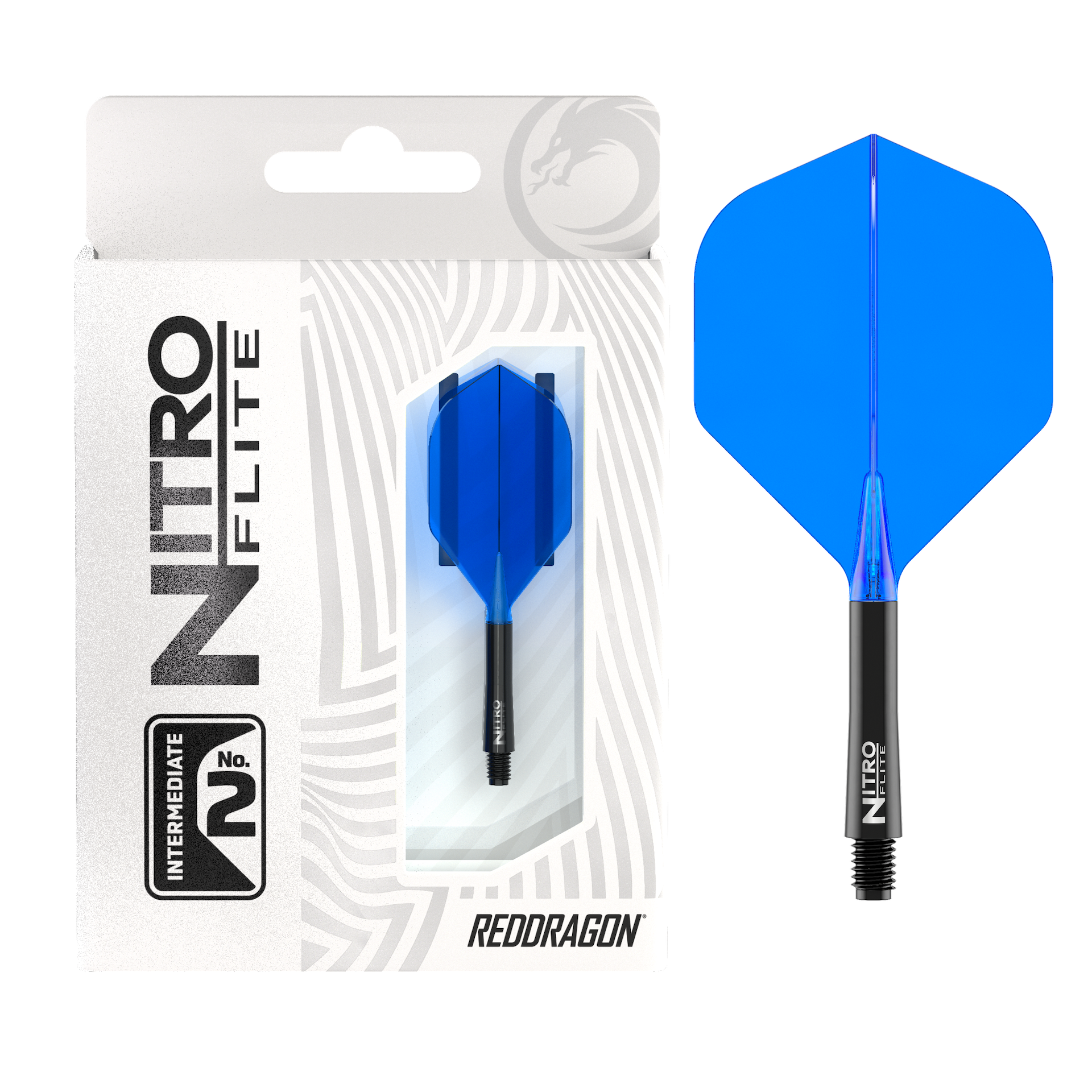 Red Dragon NITRO FLITE BLACK AND BLUE - DreamDarts Dartshop