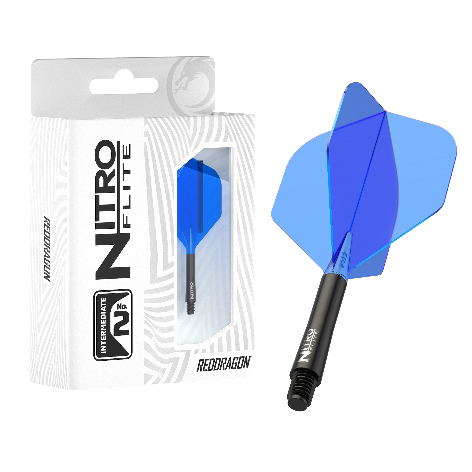 Red Dragon NITRO FLITE BLACK AND BLUE - DreamDarts Dartshop