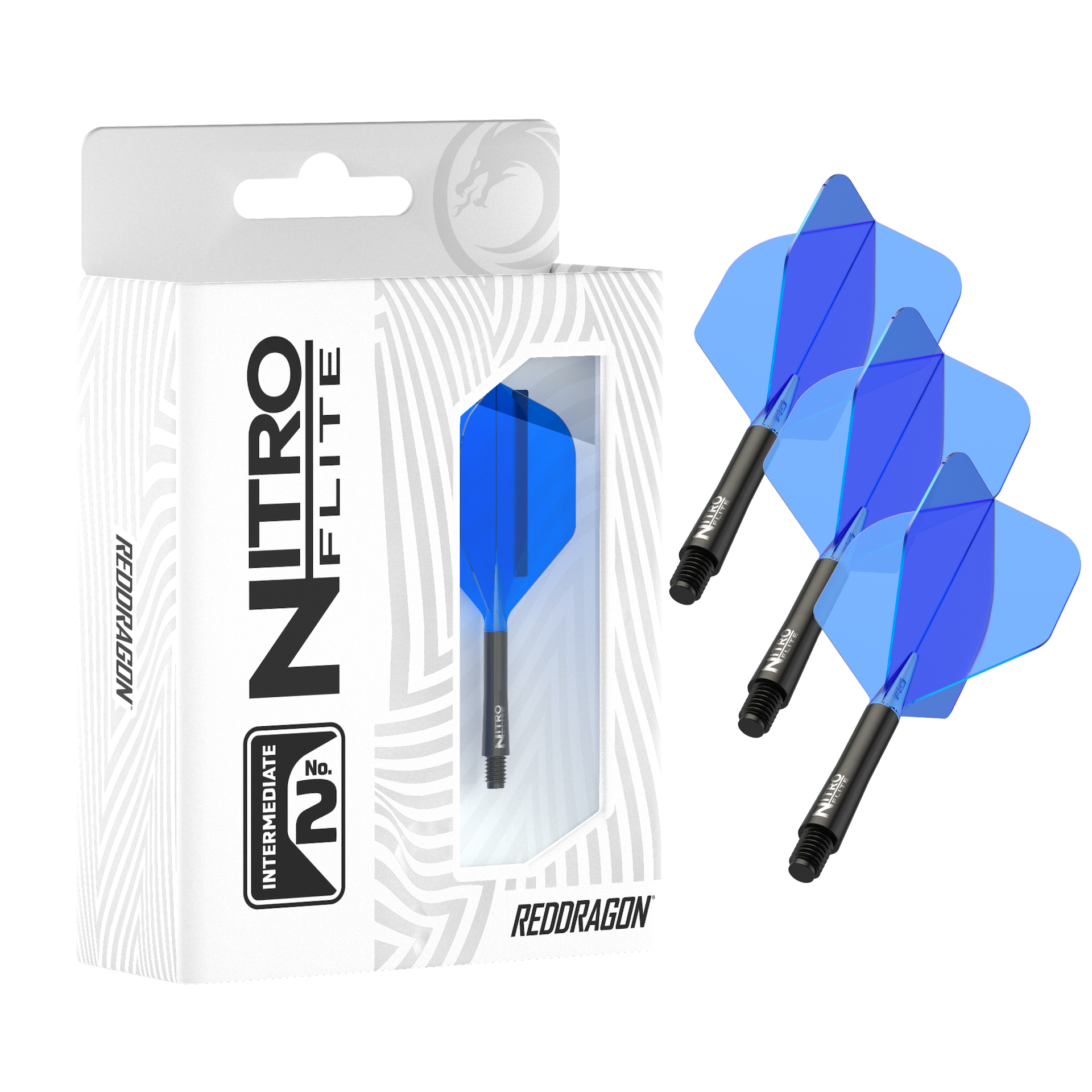 Red Dragon NITRO FLITE BLACK AND BLUE - DreamDarts Dartshop
