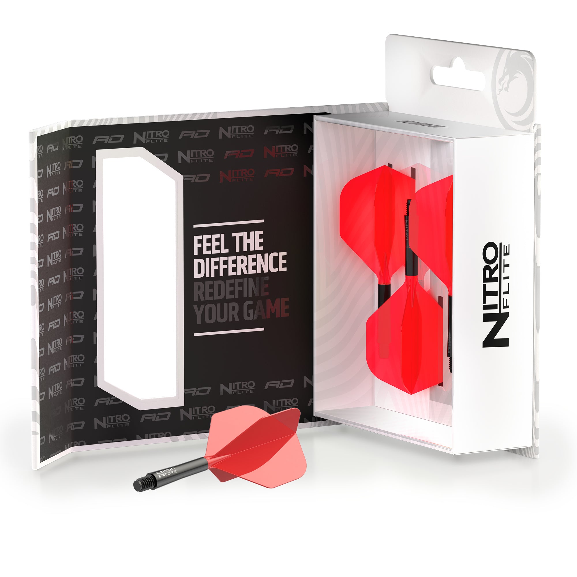 Red Dragon NITRO FLITE BLACK AND RED - DreamDarts Dartshop