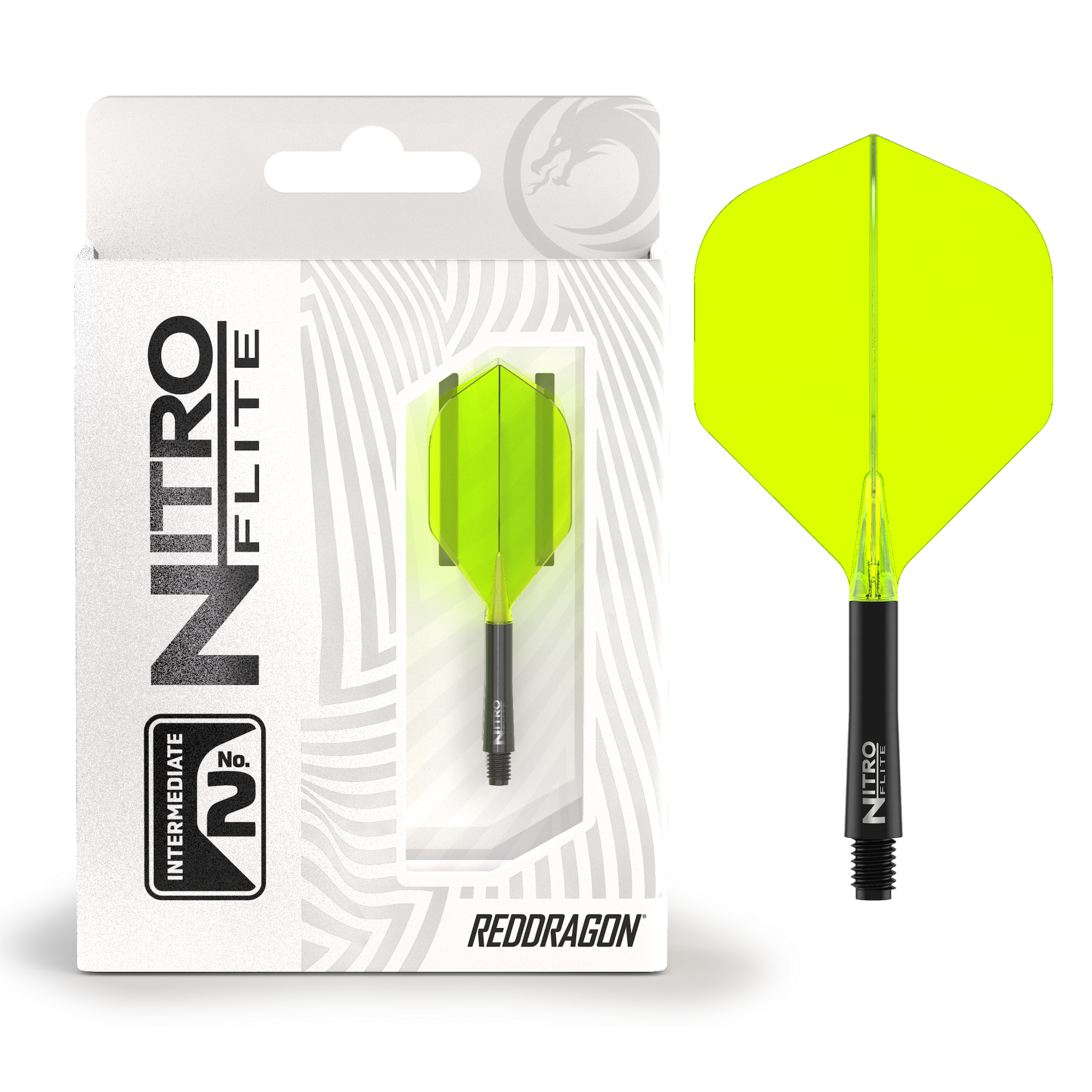 Red Dragon NITRO FLITE BLACK AND YELLOW - DreamDarts Dartshop