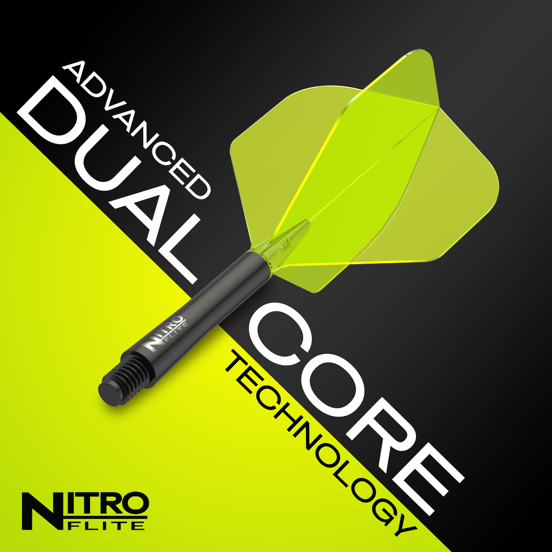 Red Dragon NITRO FLITE BLACK AND YELLOW - DreamDarts Dartshop