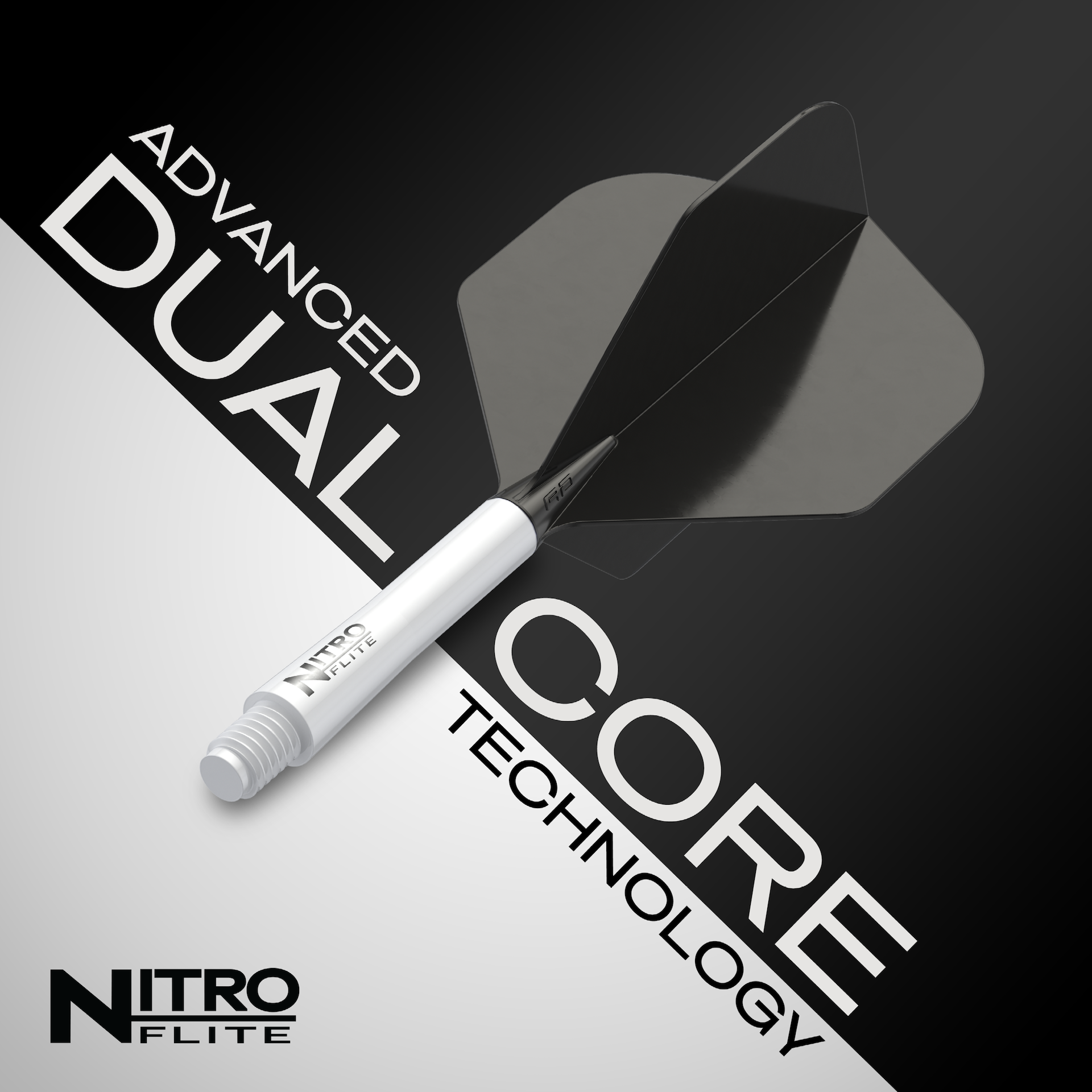 Red Dragon NITRO FLITE WHITE AND BLACK - DreamDarts Dartshop