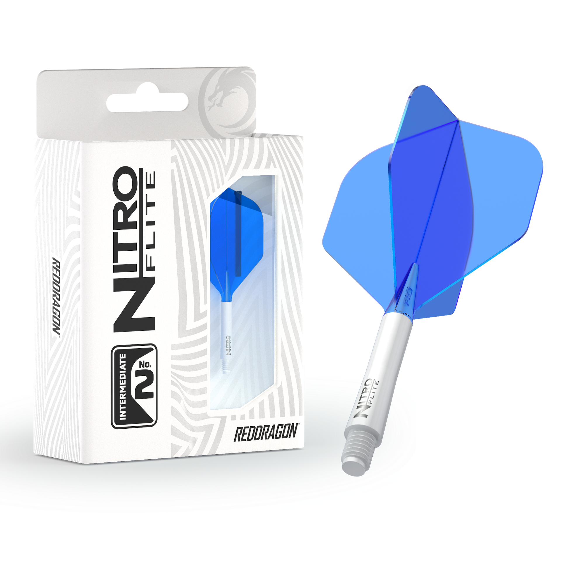Red Dragon NITRO FLITE WHITE AND BLUE - DreamDarts Dartshop