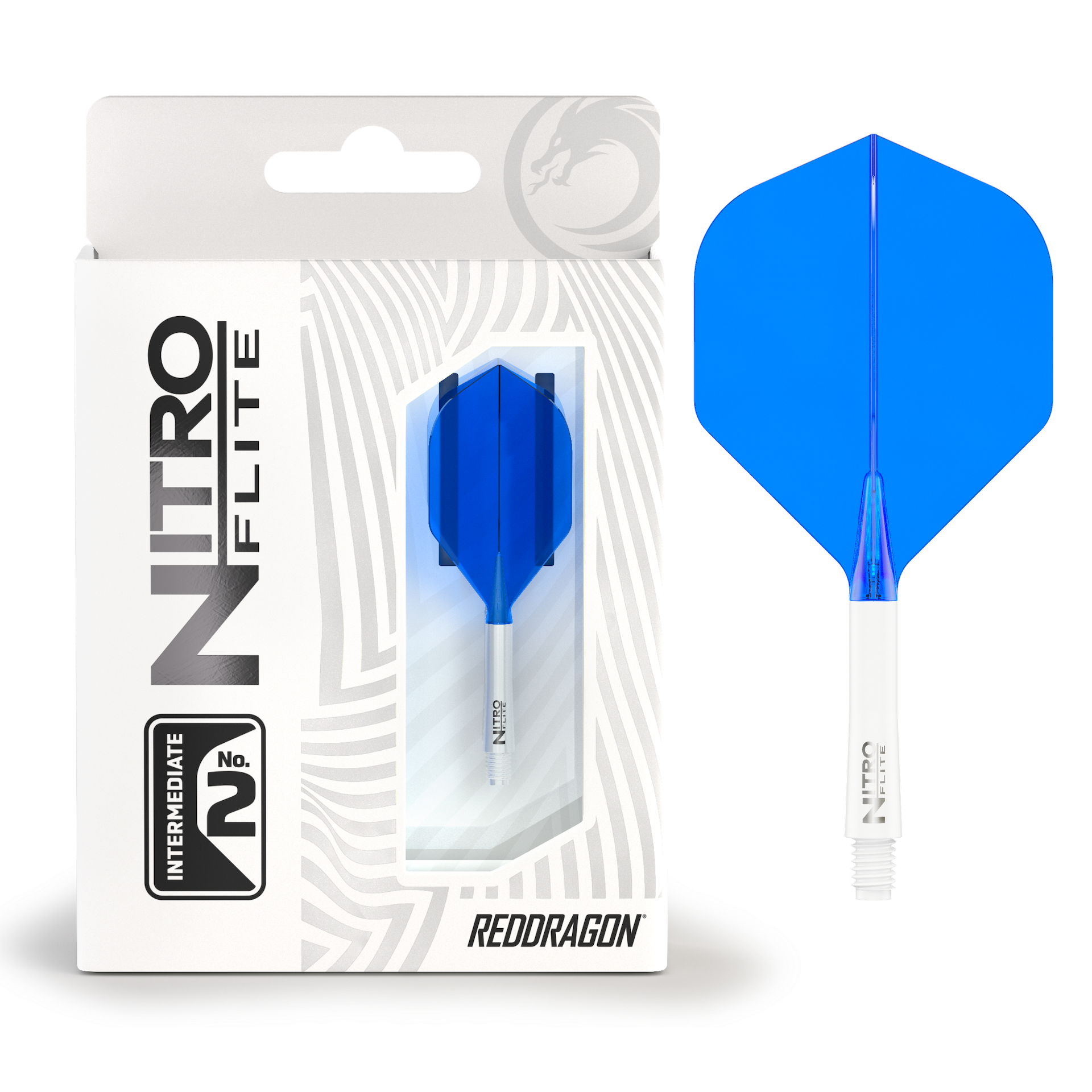 Red Dragon NITRO FLITE WHITE AND BLUE - DreamDarts Dartshop