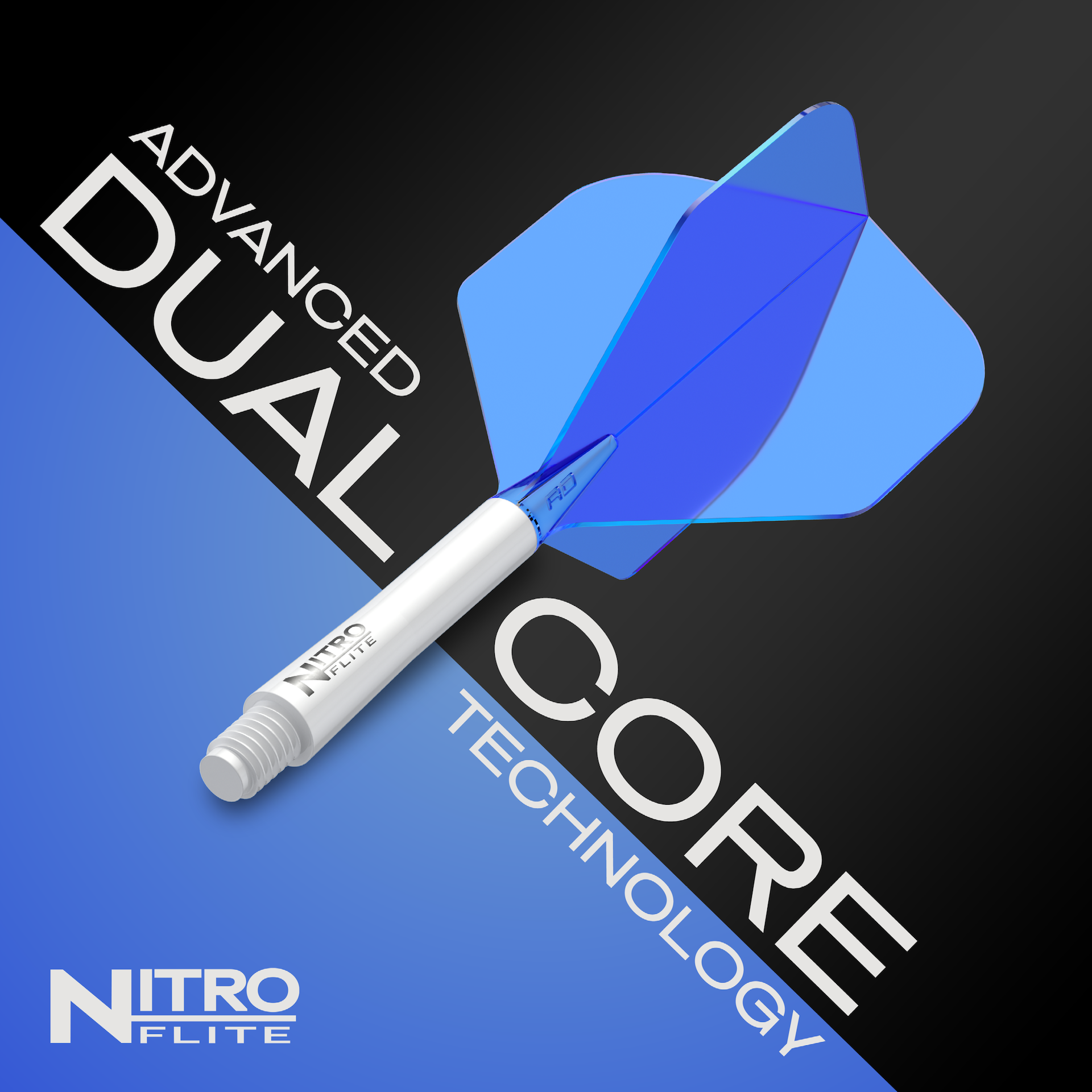 Red Dragon NITRO FLITE WHITE AND BLUE - DreamDarts Dartshop
