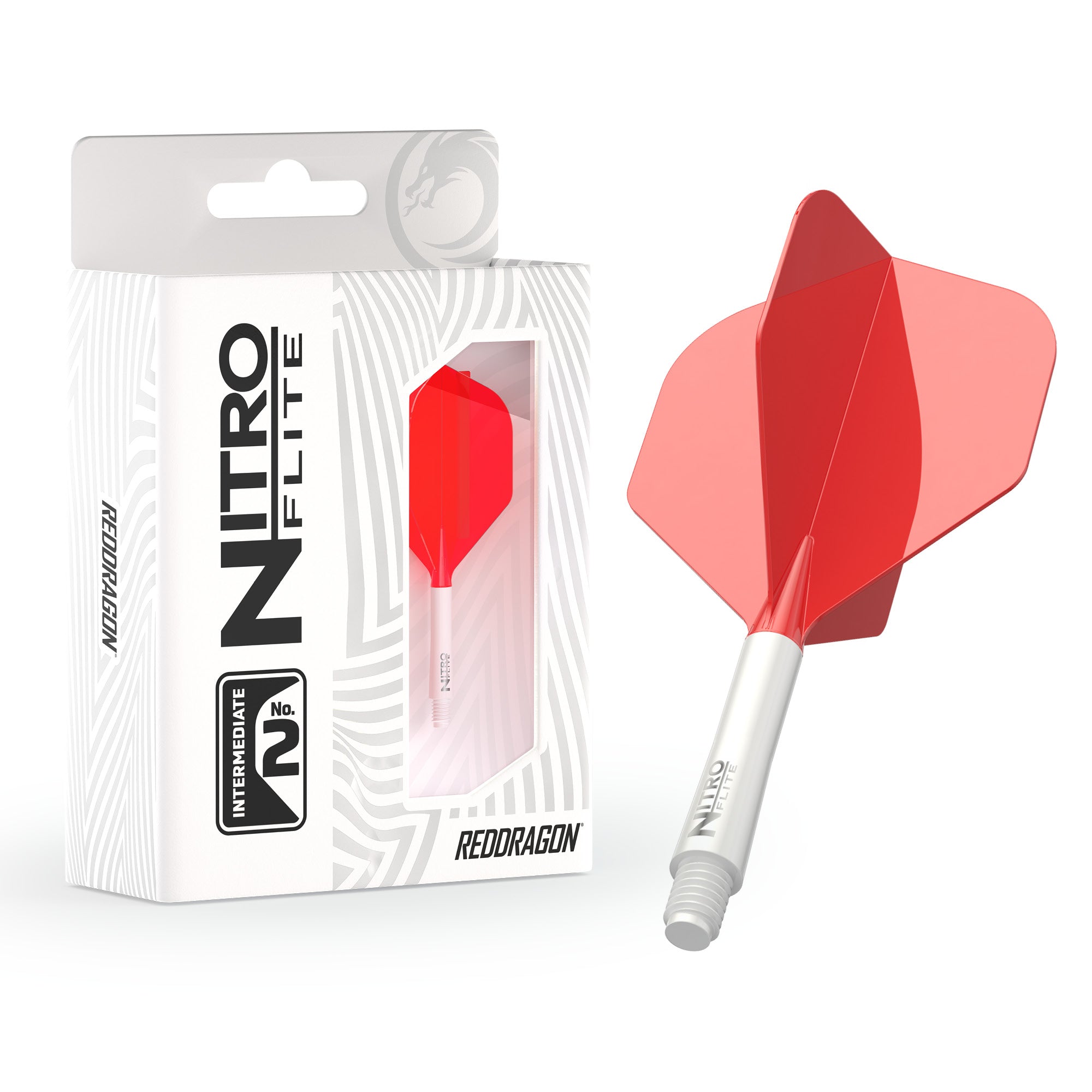 Red Dragon NITRO FLITE WHITE AND RED - DreamDarts Dartshop