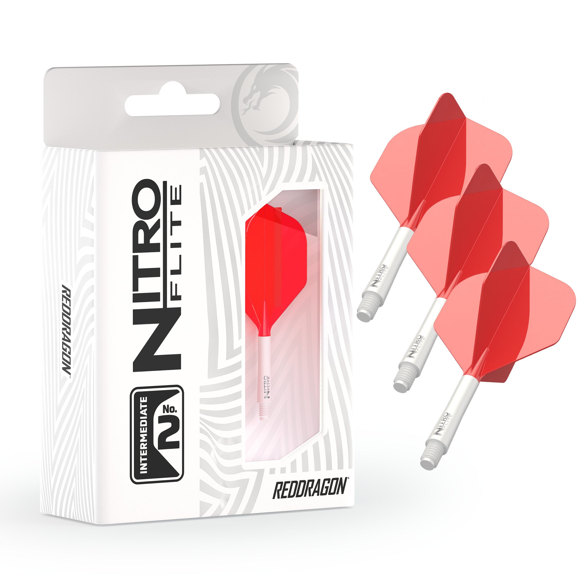 Red Dragon NITRO FLITE WHITE AND RED - DreamDarts Dartshop