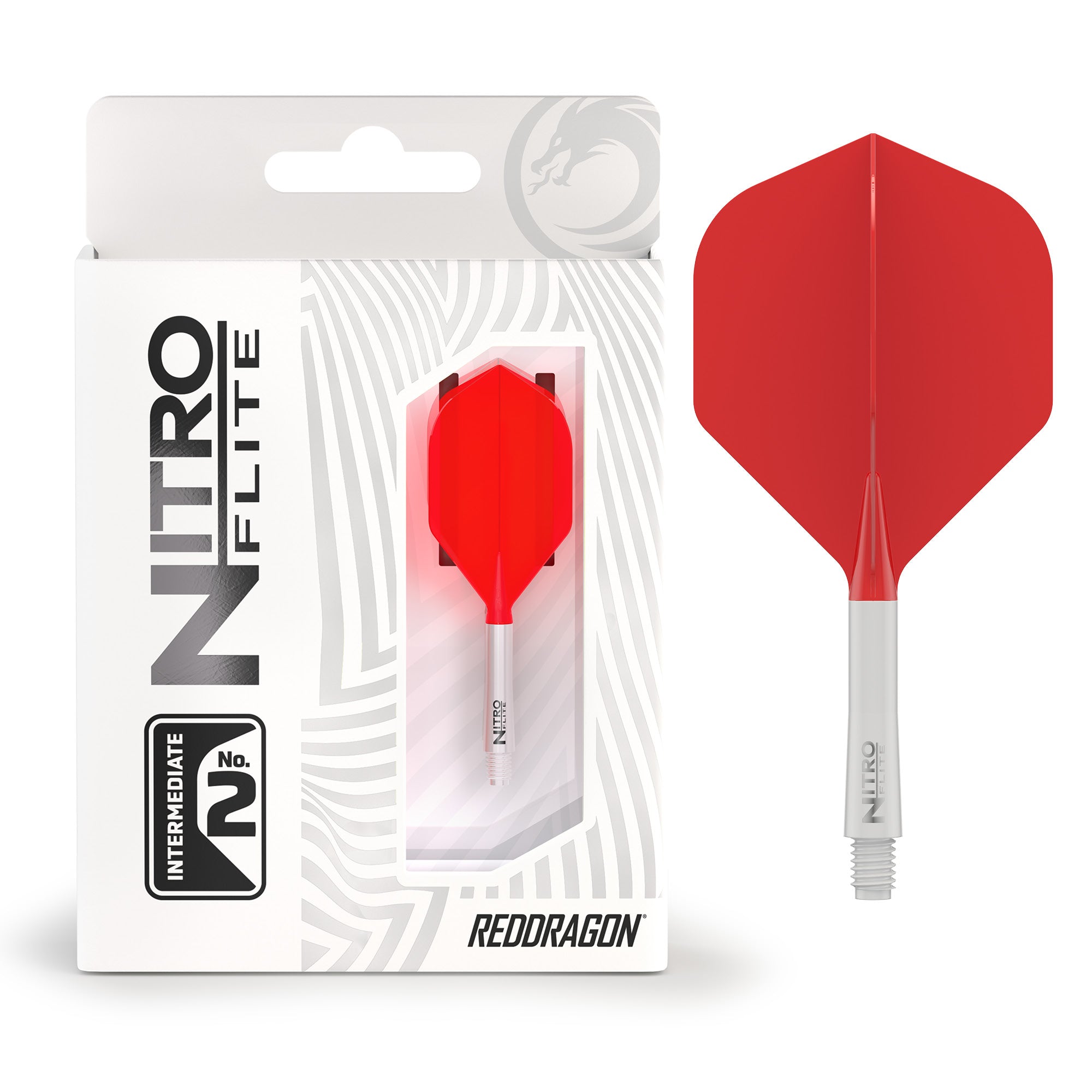 Red Dragon NITRO FLITE WHITE AND RED - DreamDarts Dartshop