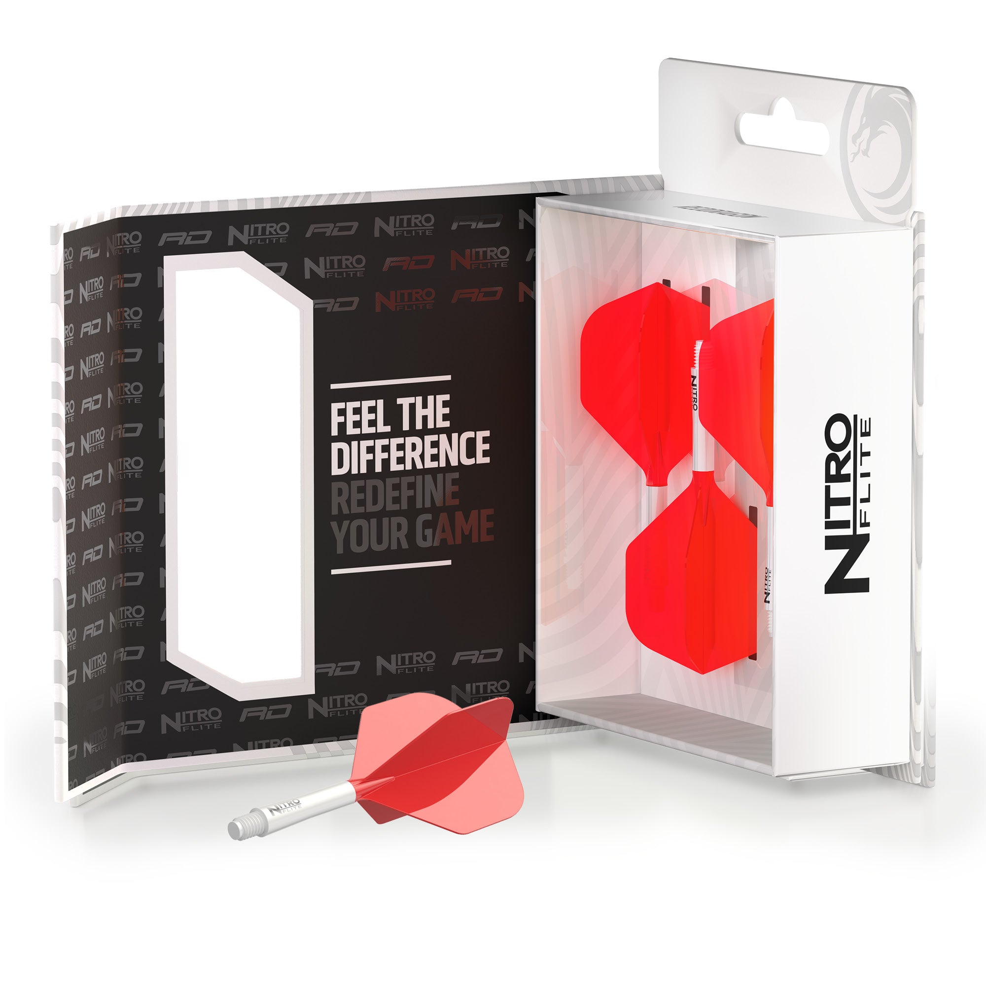 Red Dragon NITRO FLITE WHITE AND RED - DreamDarts Dartshop