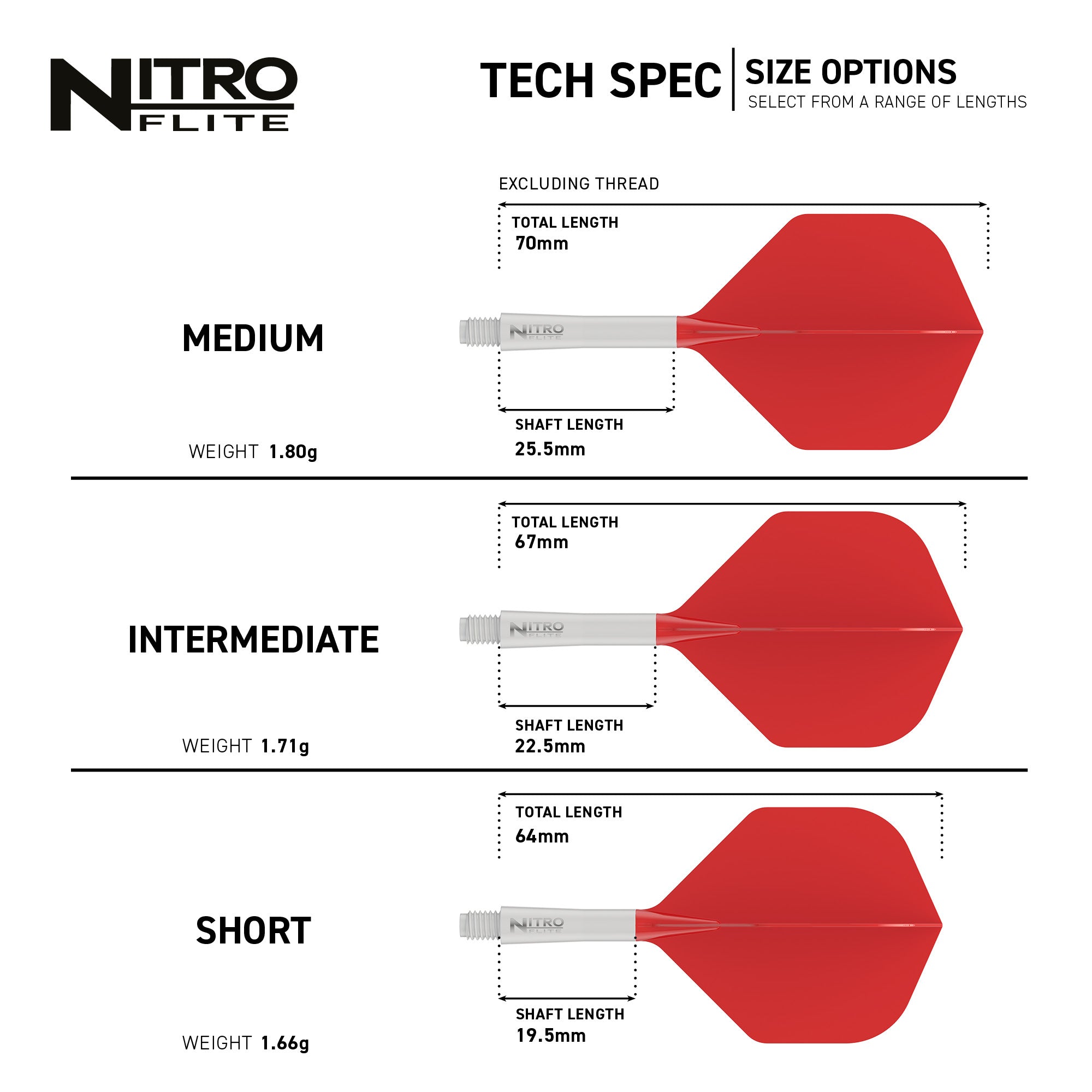 Red Dragon NITRO FLITE WHITE AND RED - DreamDarts Dartshop