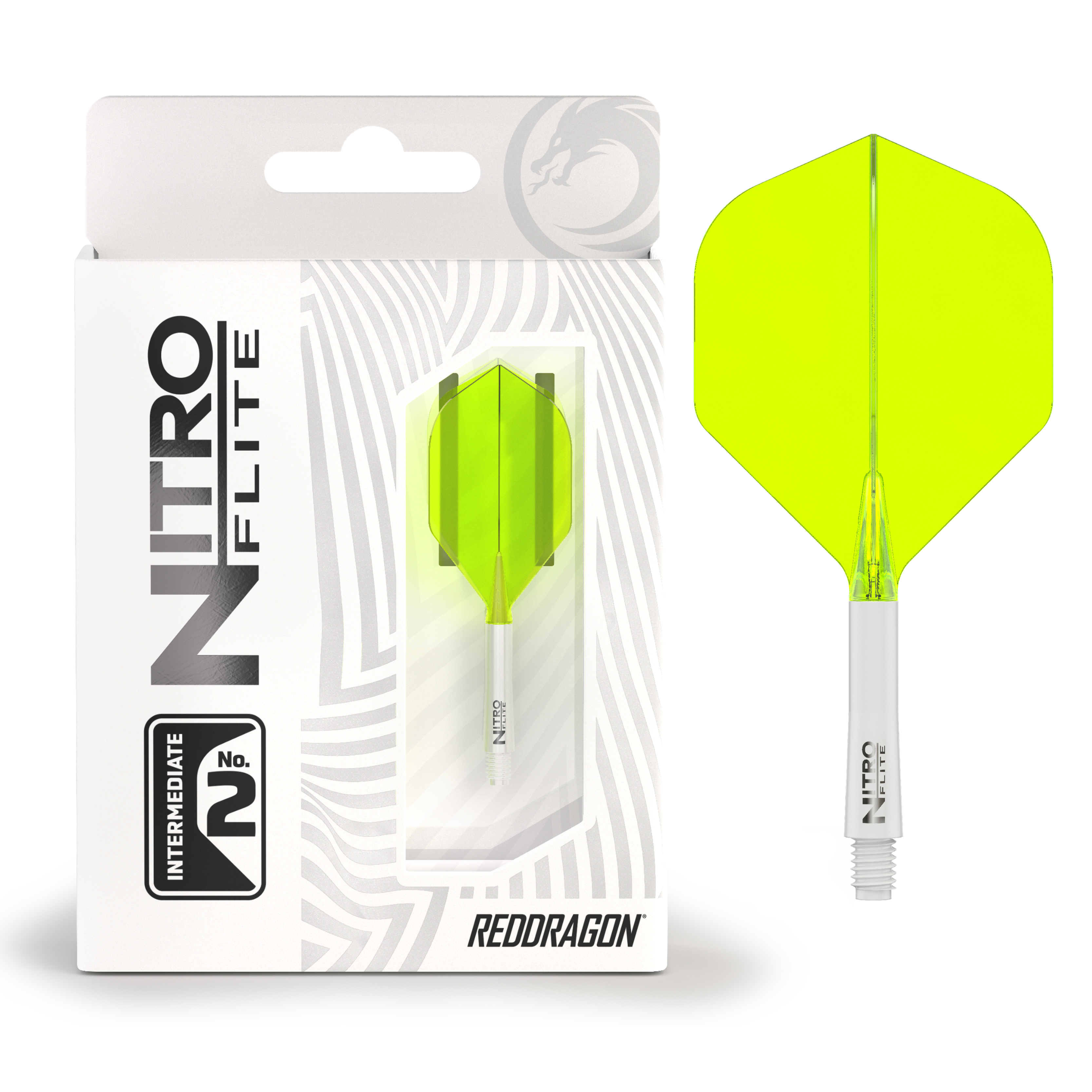 Red Dragon NITRO FLITE WHITE AND YELLOW - DreamDarts Dartshop