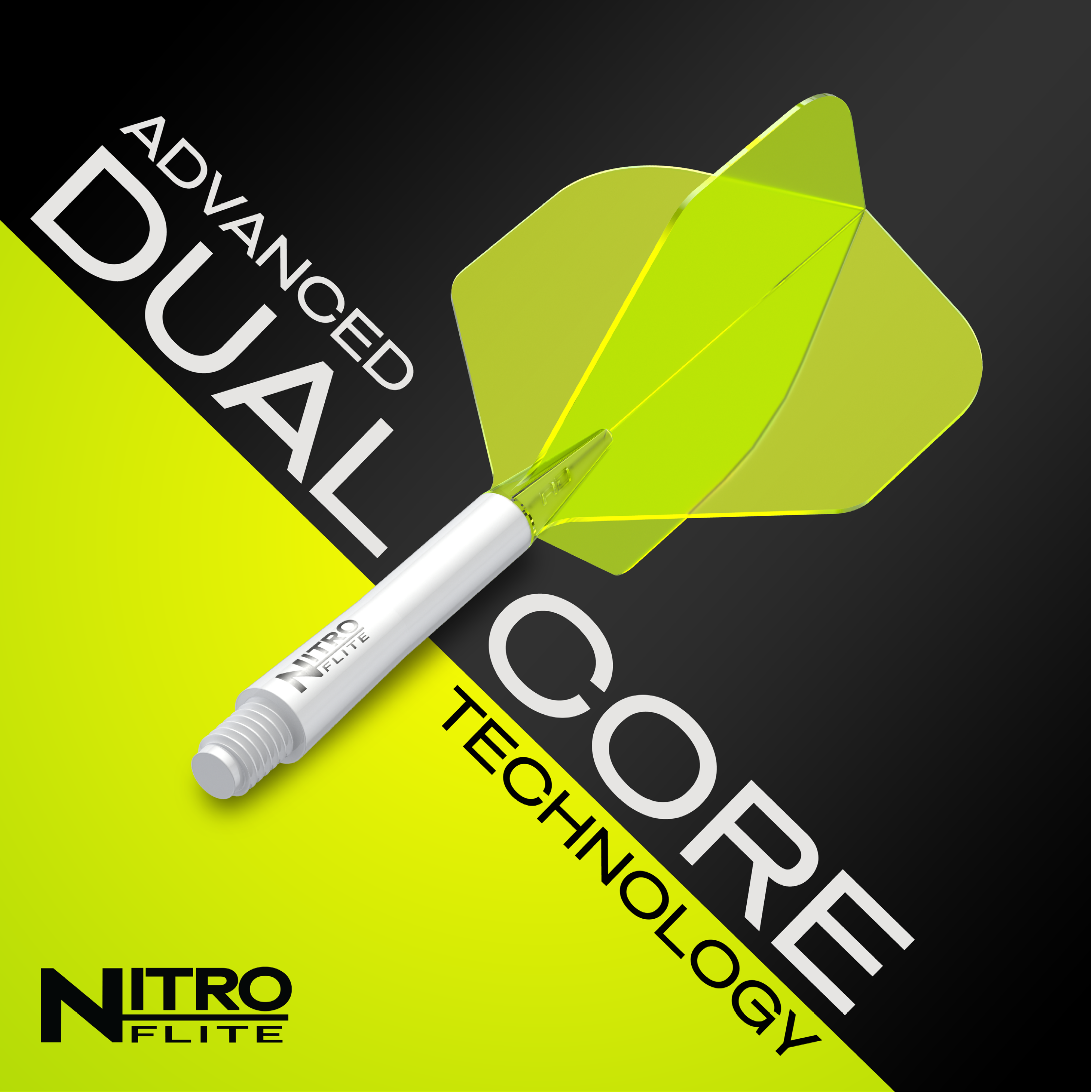 Red Dragon NITRO FLITE WHITE AND YELLOW - DreamDarts Dartshop