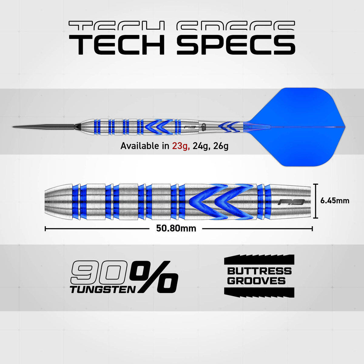 Gerwyn Price - Blue Original Switch Points 90% Steeldarts - DreamDarts Dartshop