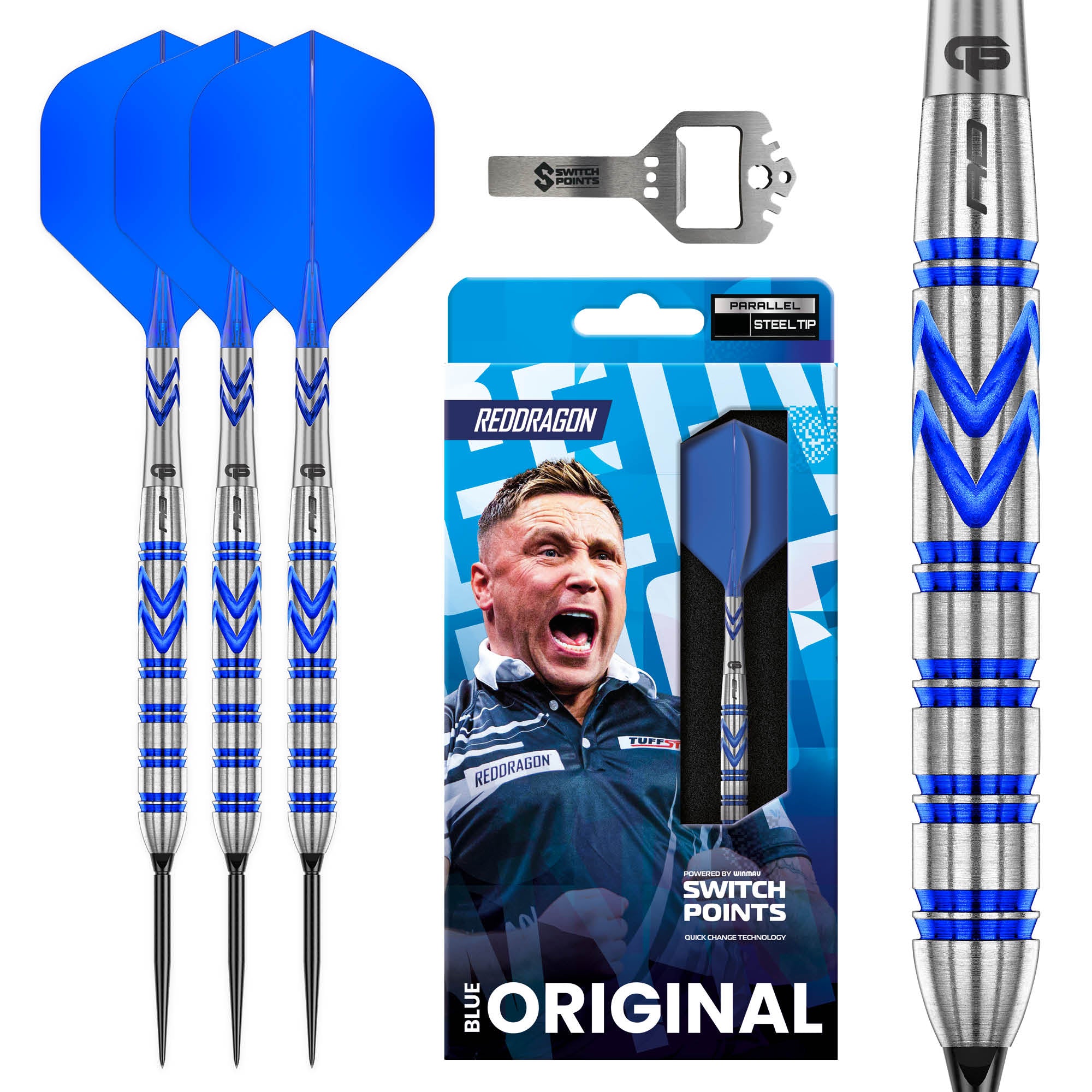 Gerwyn Price - Blue Original Switch Points 90% Steeldarts - DreamDarts Dartshop