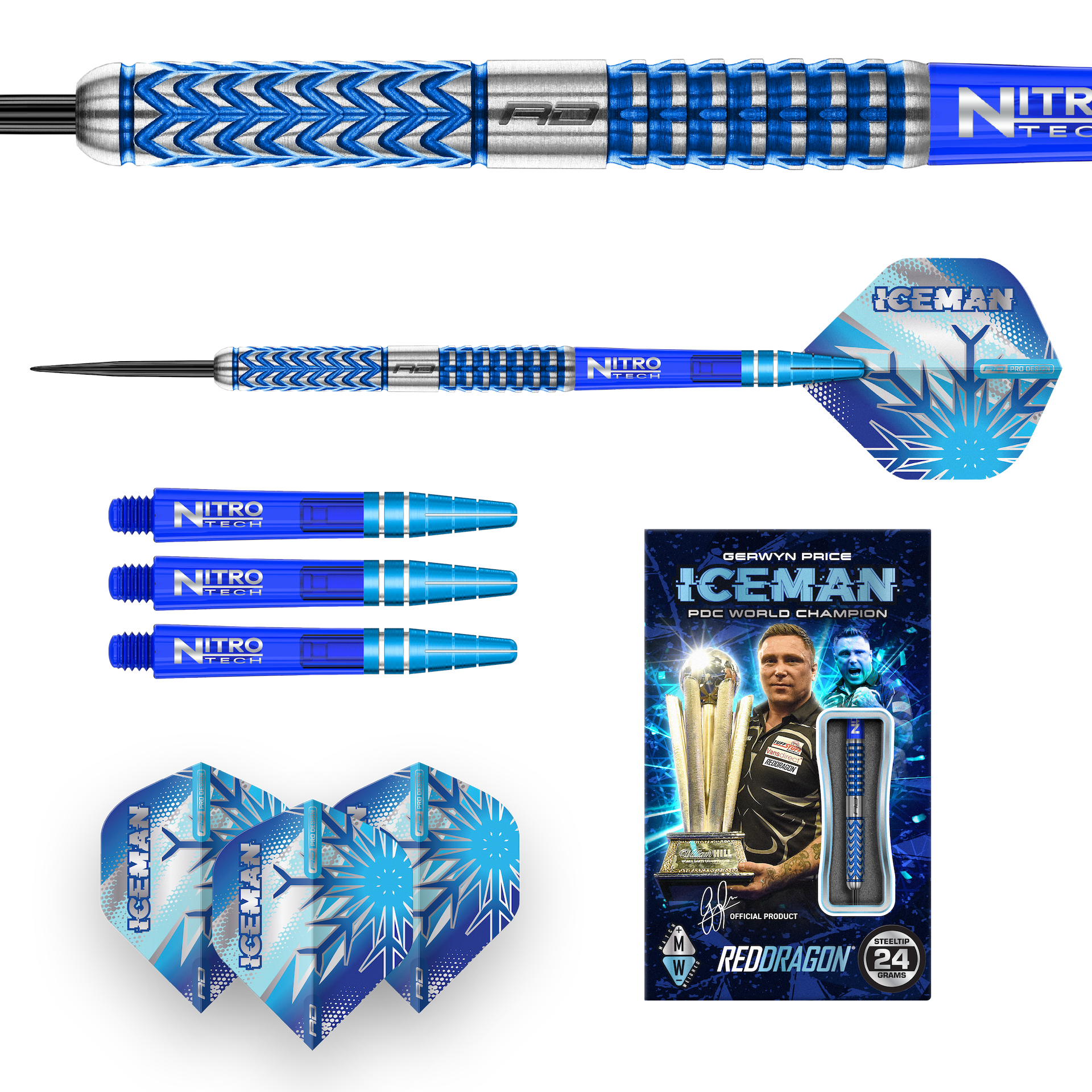 Gerwyn Price Glacier 90% Steeldarts - DreamDarts Dartshop