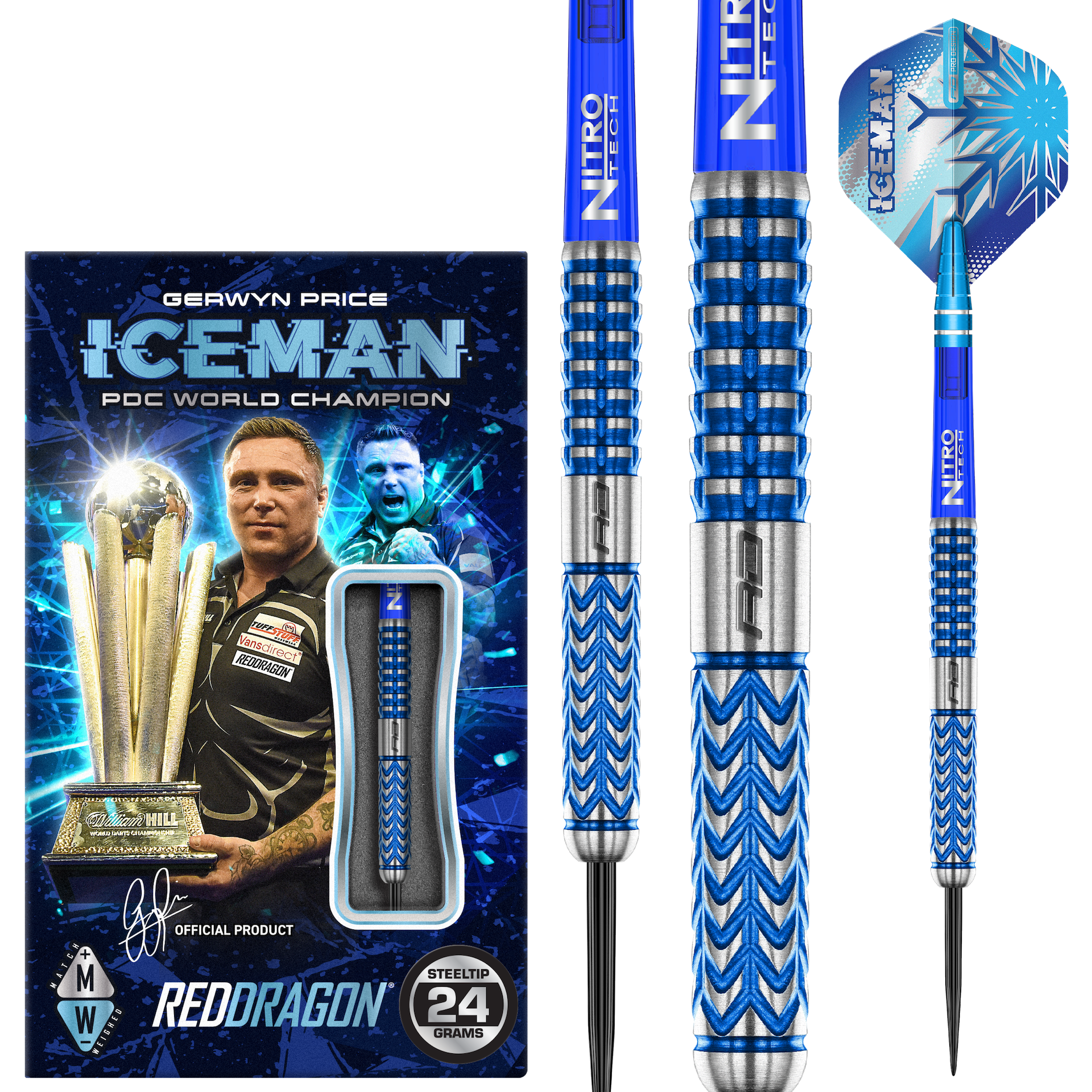 Gerwyn Price Glacier 90% Steeldarts - DreamDarts Dartshop