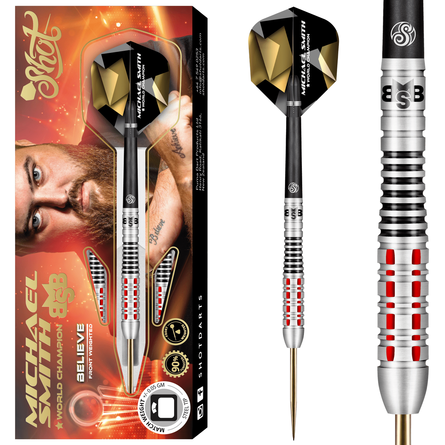 Michael Smith Believe 90% Steeldarts - DreamDarts Dartshop