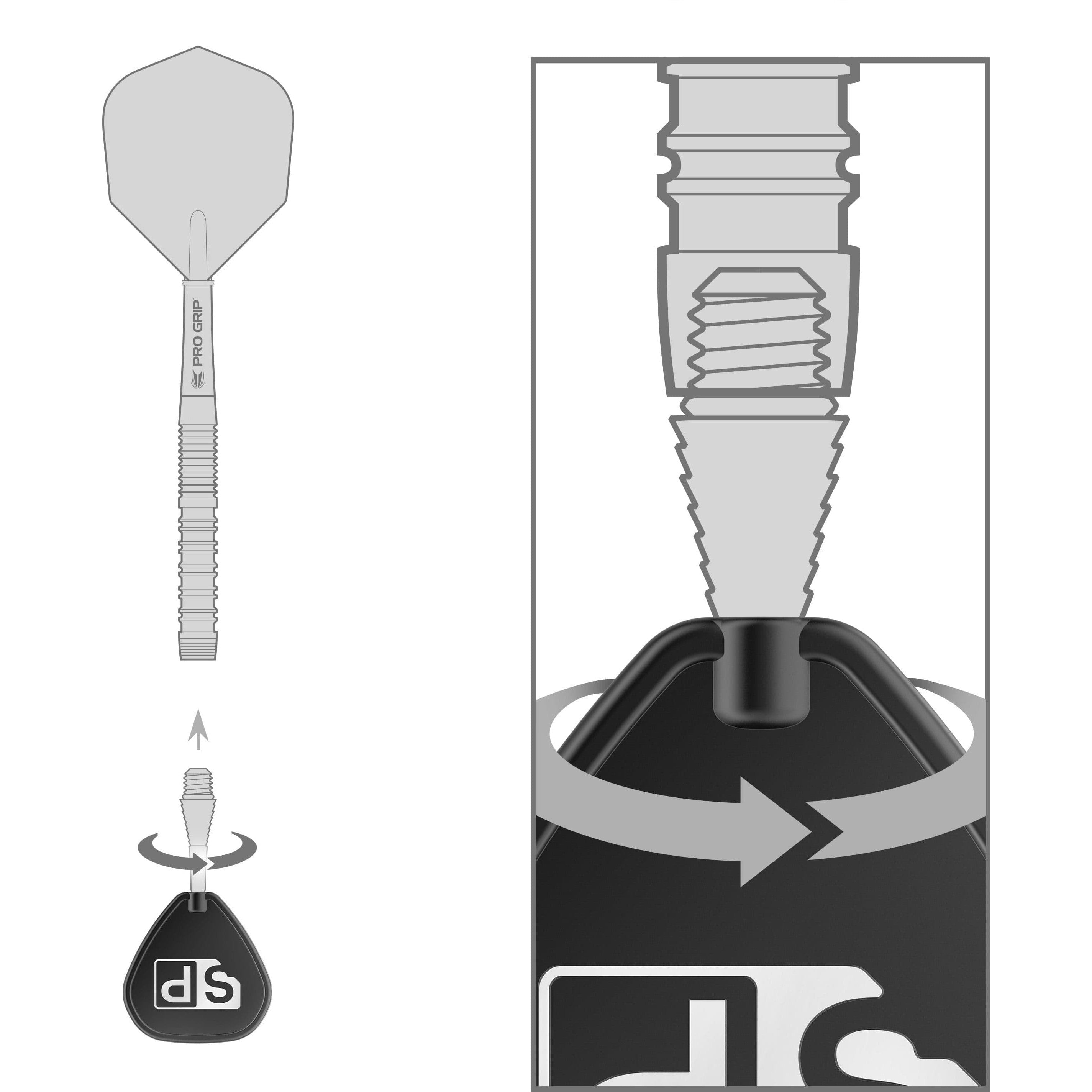 Titanium Grooved Swisspoint Conversion Points - DreamDarts Dartshop