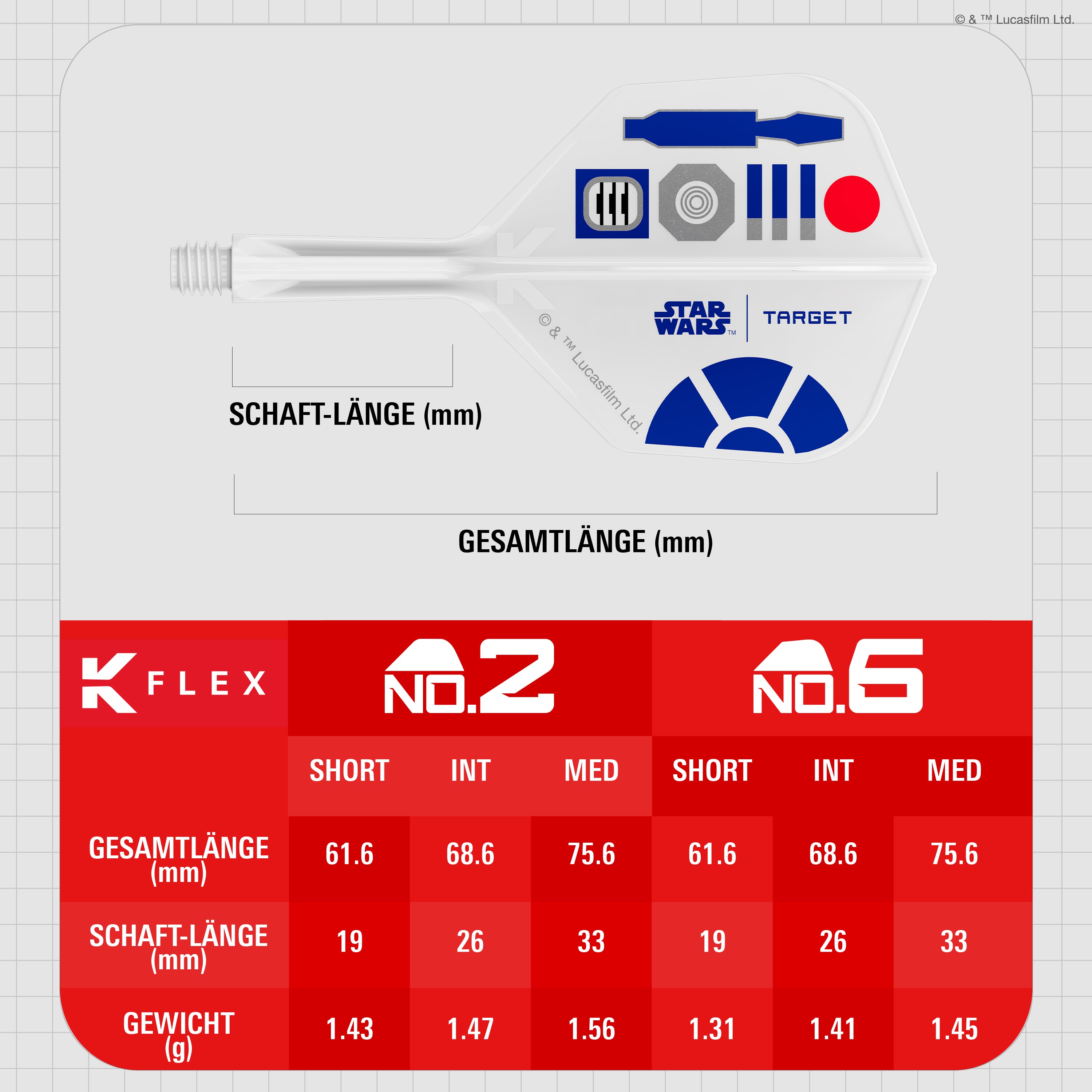 R2D2 K-FLEX No. 6 Shape - DreamDarts Dartshop