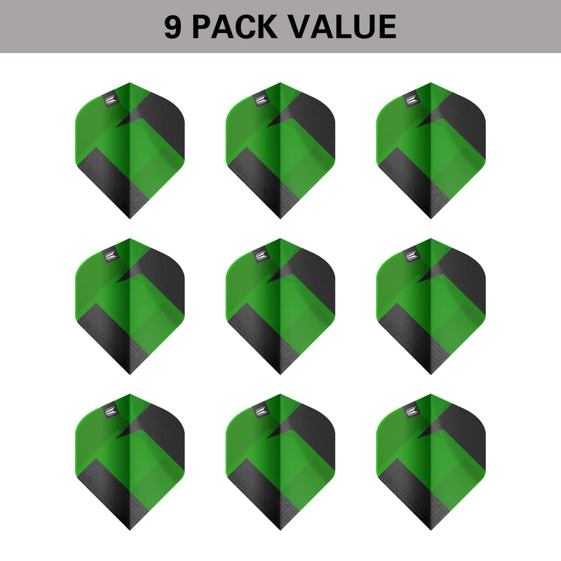 Target TAG Black & Green Flights x 3 Sets Flights - DreamDarts Dartshop