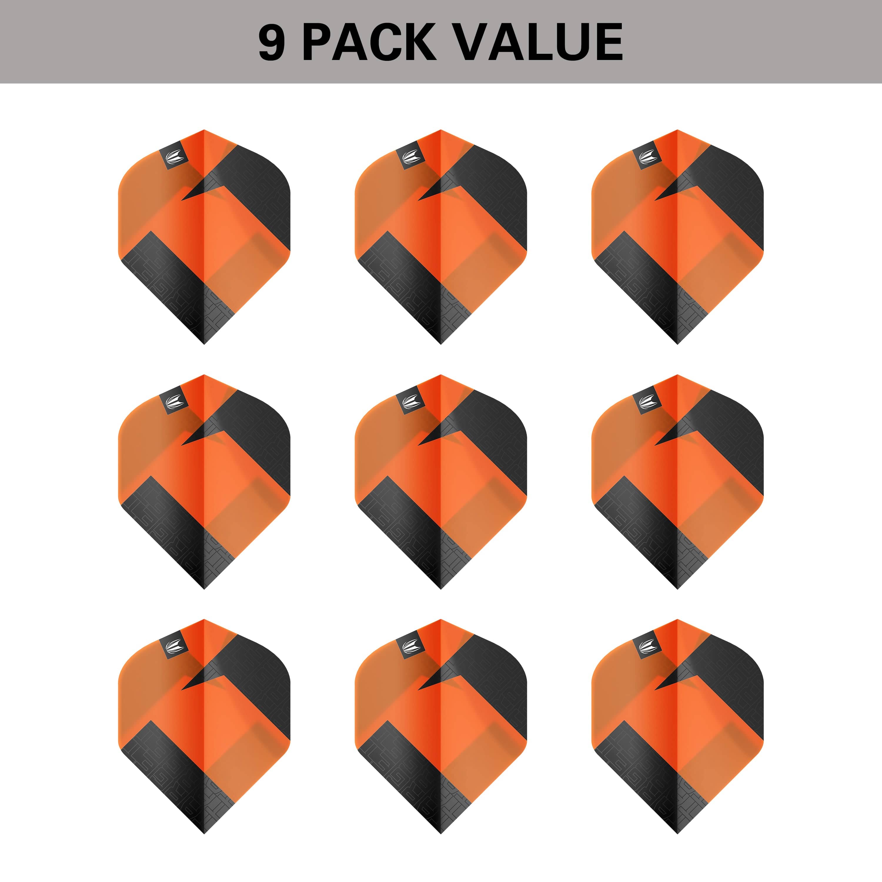 Target TAG Black & Orange Flights x 3 Sets Flights - DreamDarts Dartshop