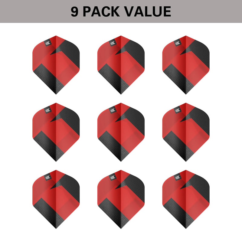 Target TAG Black & Red Flights x 3 Sets Flights - DreamDarts Dartshop