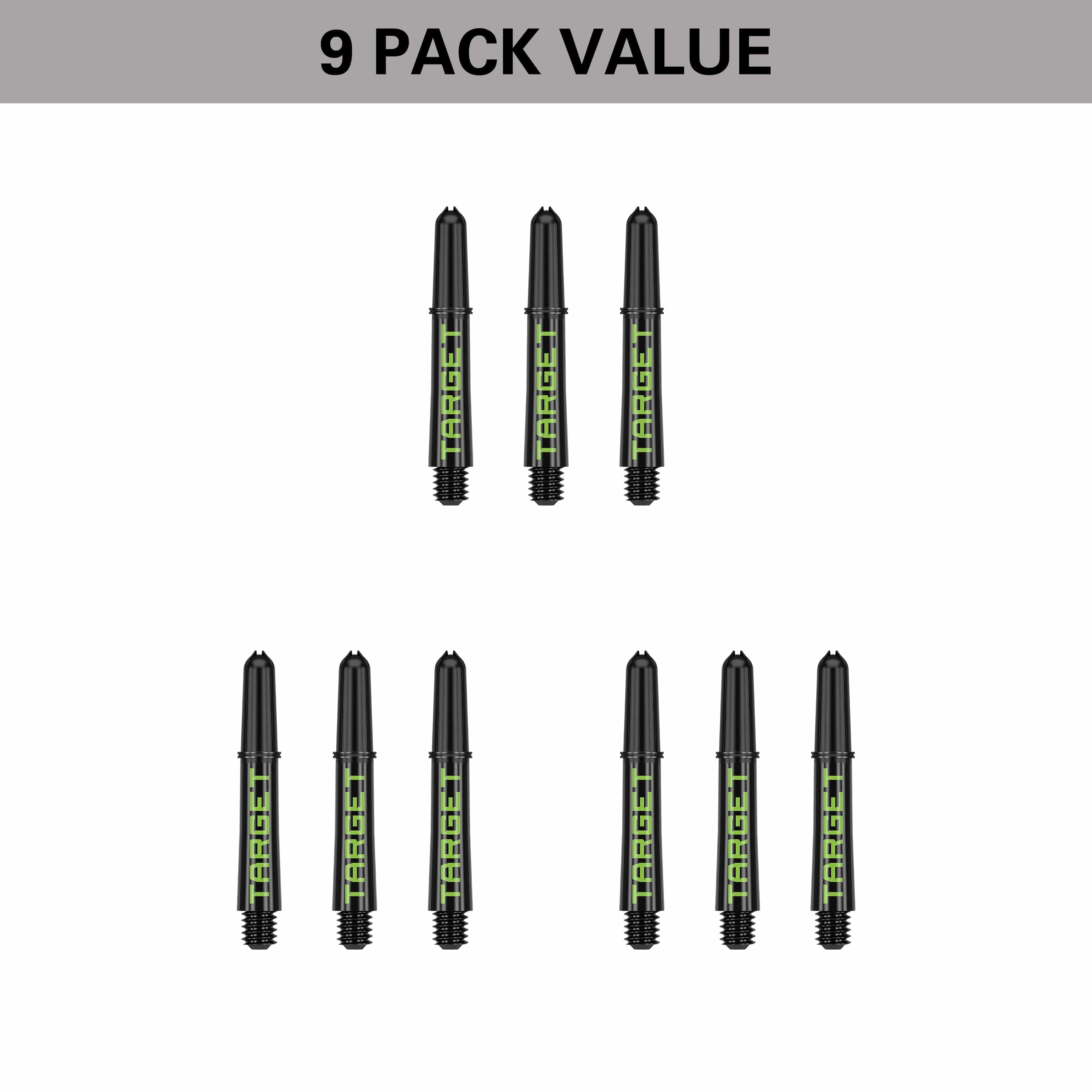 Target Pro Grip TAG Shafts 3 Sets - Black & Green - DreamDarts Dartshop