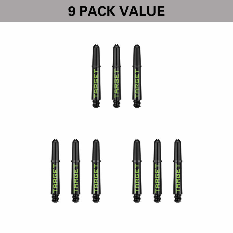 Target Pro Grip TAG Shafts 3 Sets - Black & Green - DreamDarts Dartshop