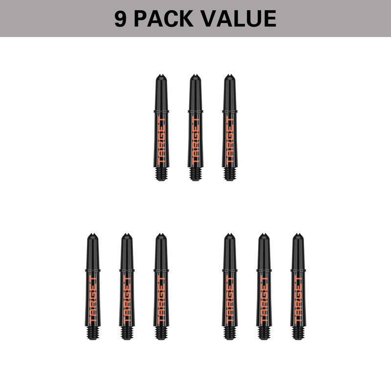 Target Pro Grip TAG Shafts 3 Sets - Black & Orange - DreamDarts Dartshop