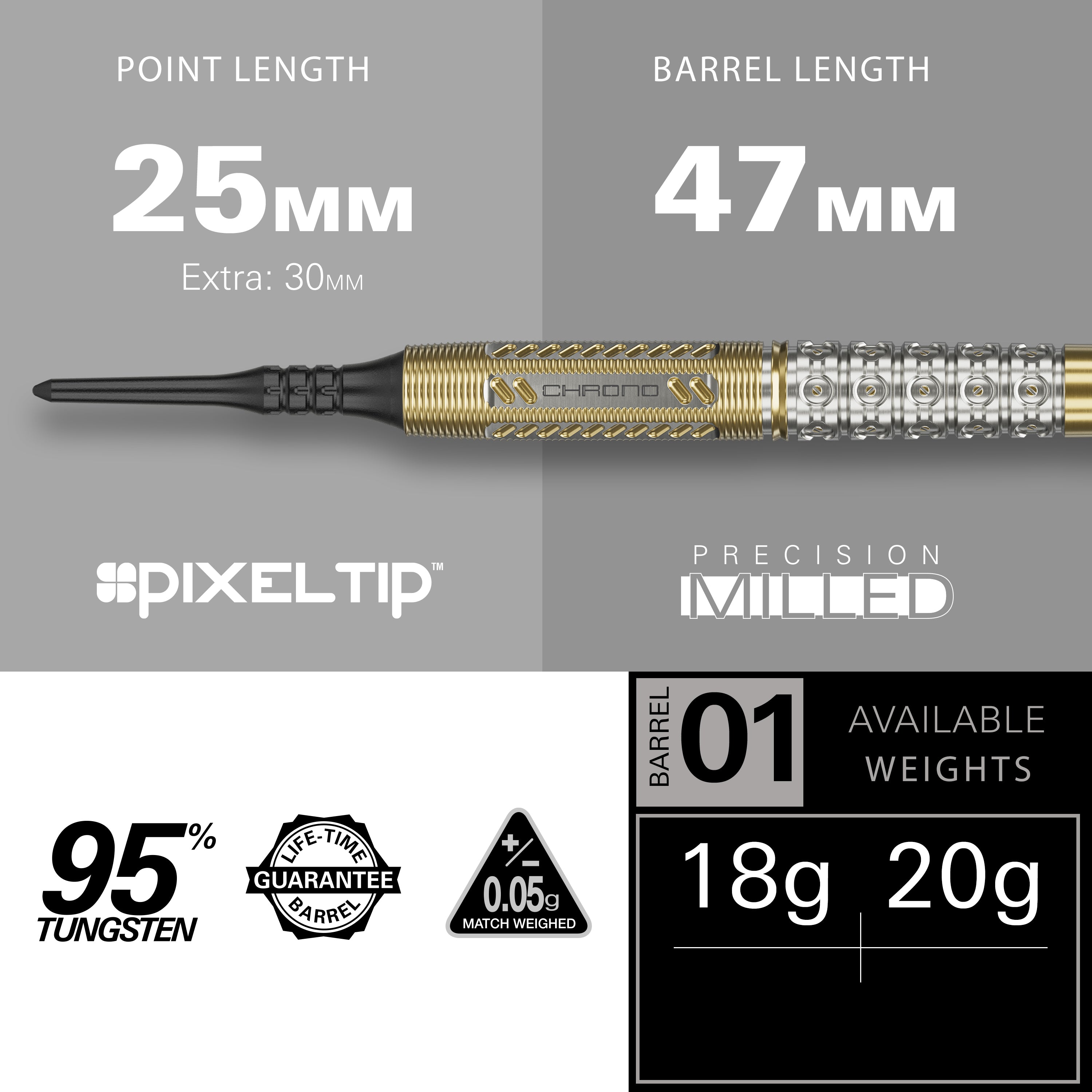 RAYMOND VAN BARNEVELD CHRONO 95% SOFT TIP DARTS - DreamDarts Dartshop