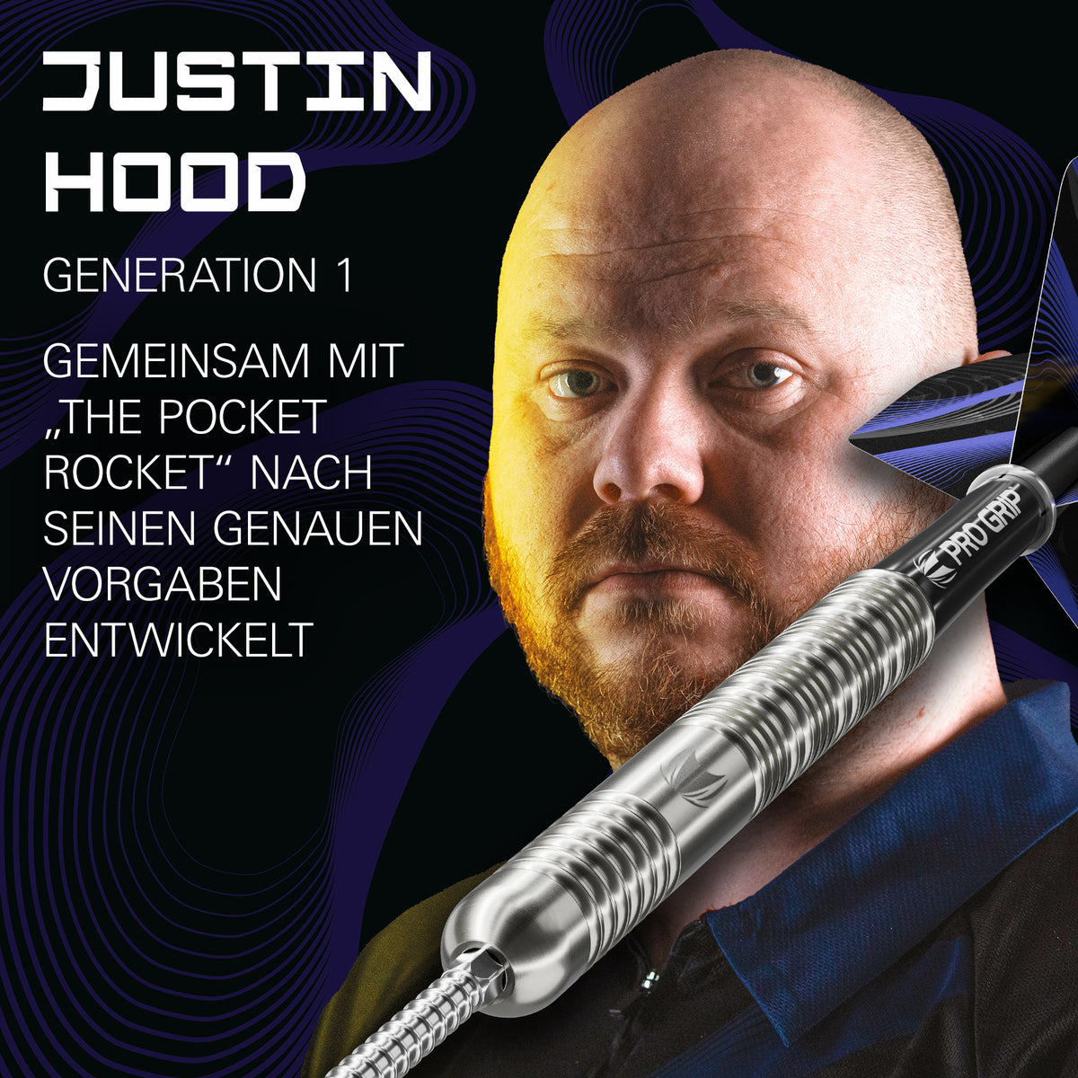 JUSTIN HOOD GEN 1 90% Steeldarts - DreamDarts Dartshop